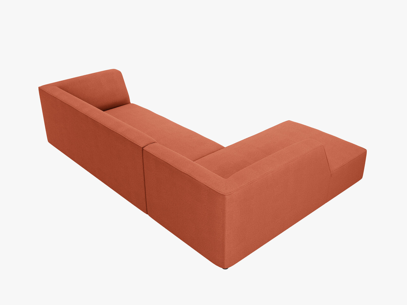 Micadoni 4-Sitzer Modular Sofa Ruby Links Strukturierter Stoff Koralle