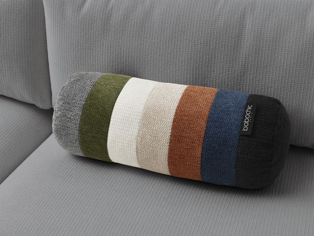 Bobochic Ezechiel Schlafsofa 3-Sitzer mit Bettkasten Melange-Stoff Hellgrau
