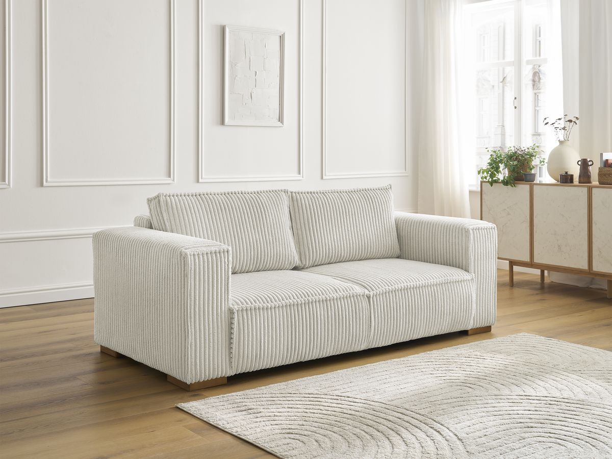 Bobochic Chelsea Sofa 2-Sitzer Breitcord weich Beige