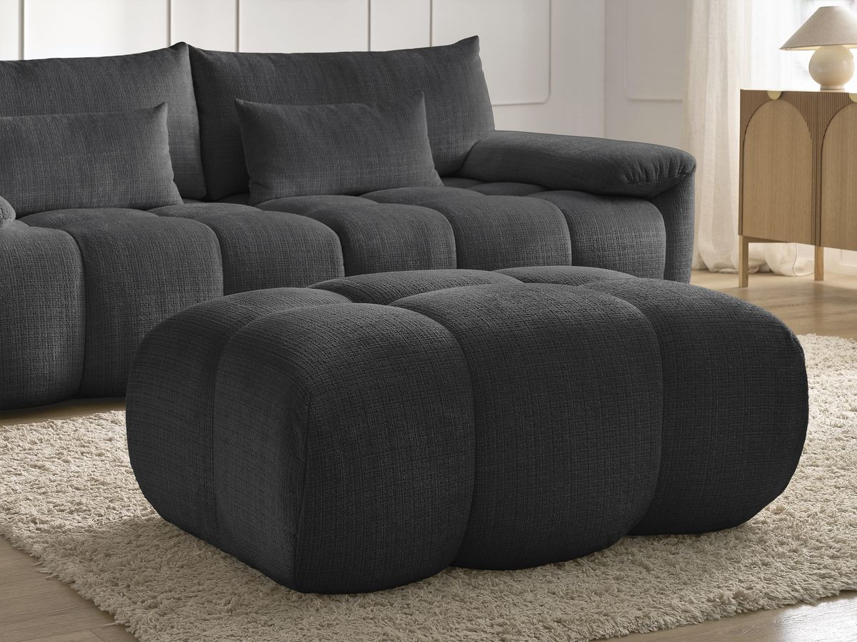 Bobochic Ivane Sofa 4-Sitzer Strukturstoff Schwarz