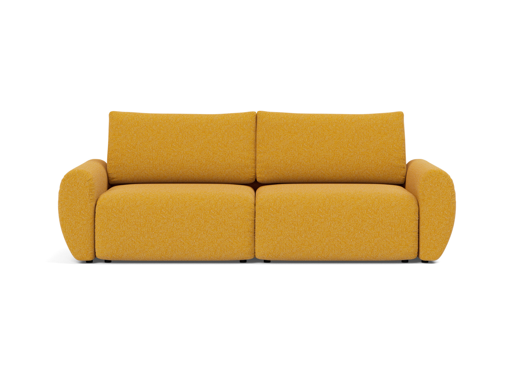 Schlafsofa Norum mit Curve-Armlehnen Boucle Skandi 536-Ochre