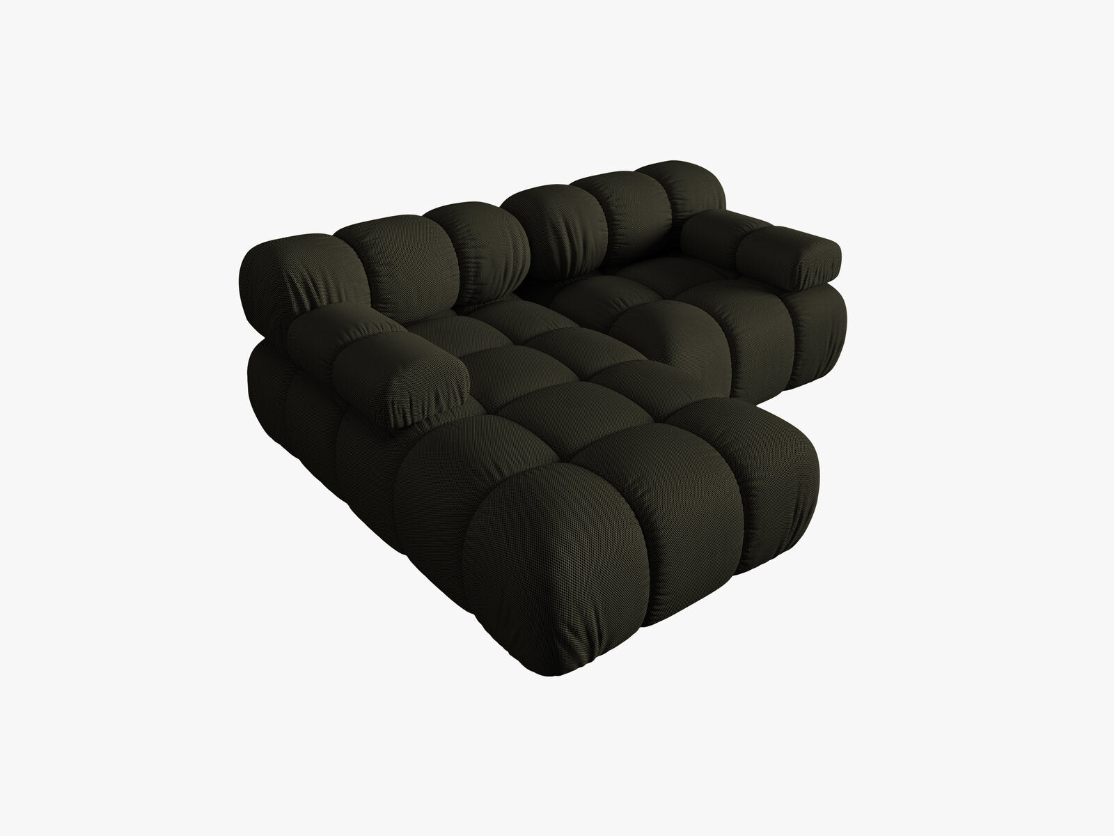 Micadoni Modulares Ecksofa Bellis 3-Sitzer Links 3D-Stoff Sonic Amazonas Grün