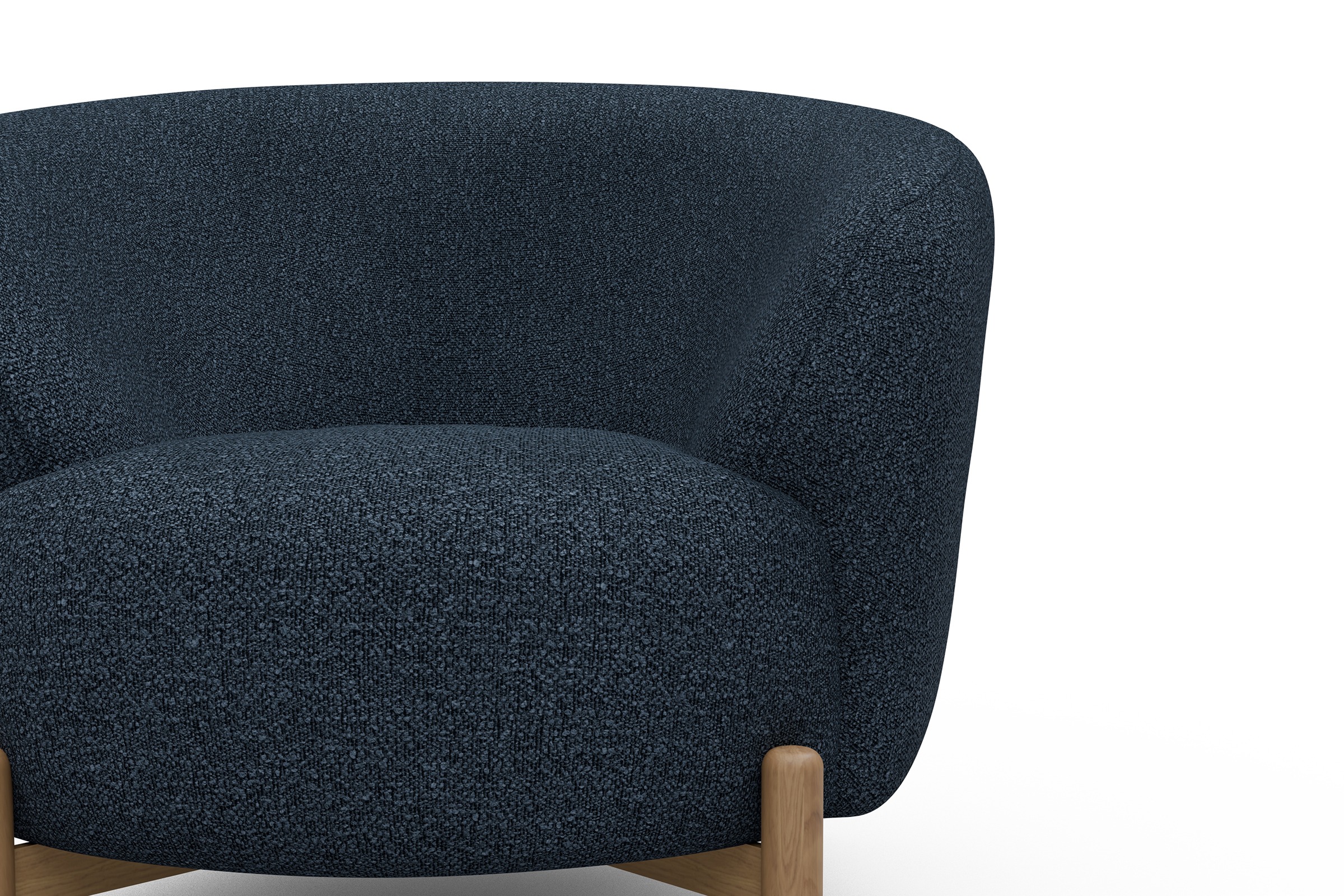 Sessel Ronda Holzbeine Eiche Natur Boucle-Blue