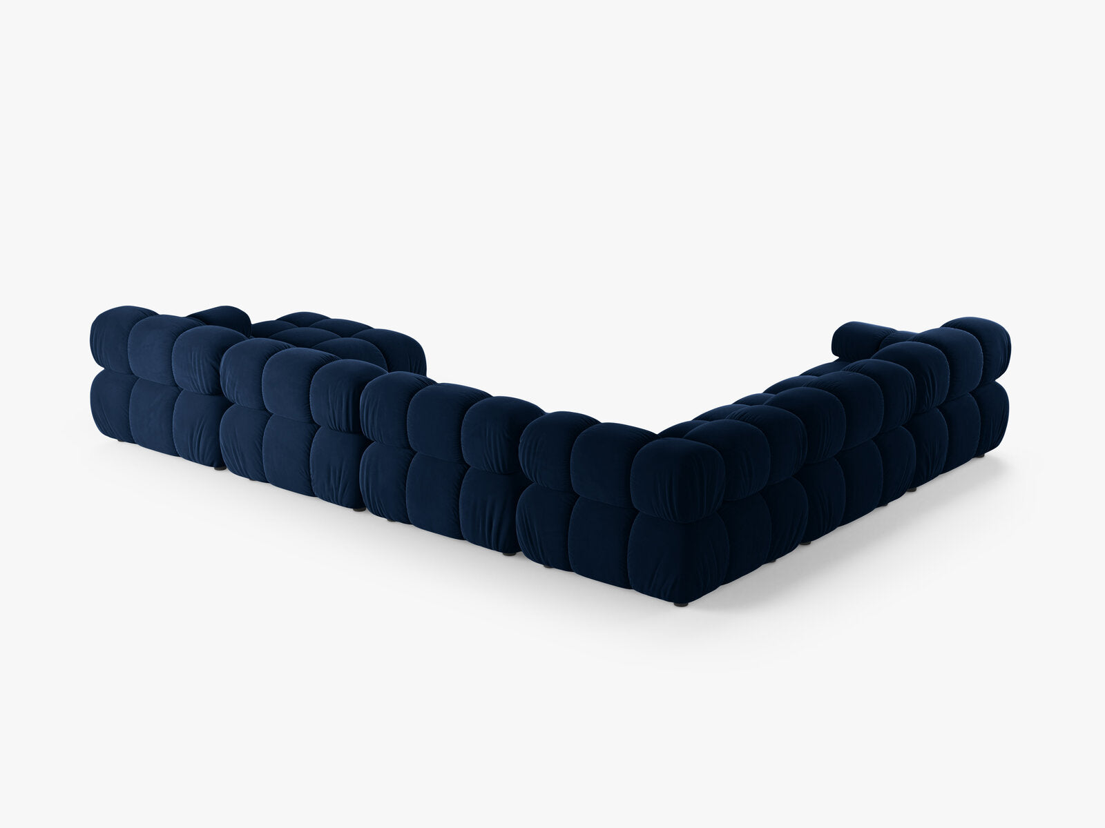 Micadoni Modulares Panorama Ecksofa Bellis 8-Sitzer Links Samt Bluvel Königsblau