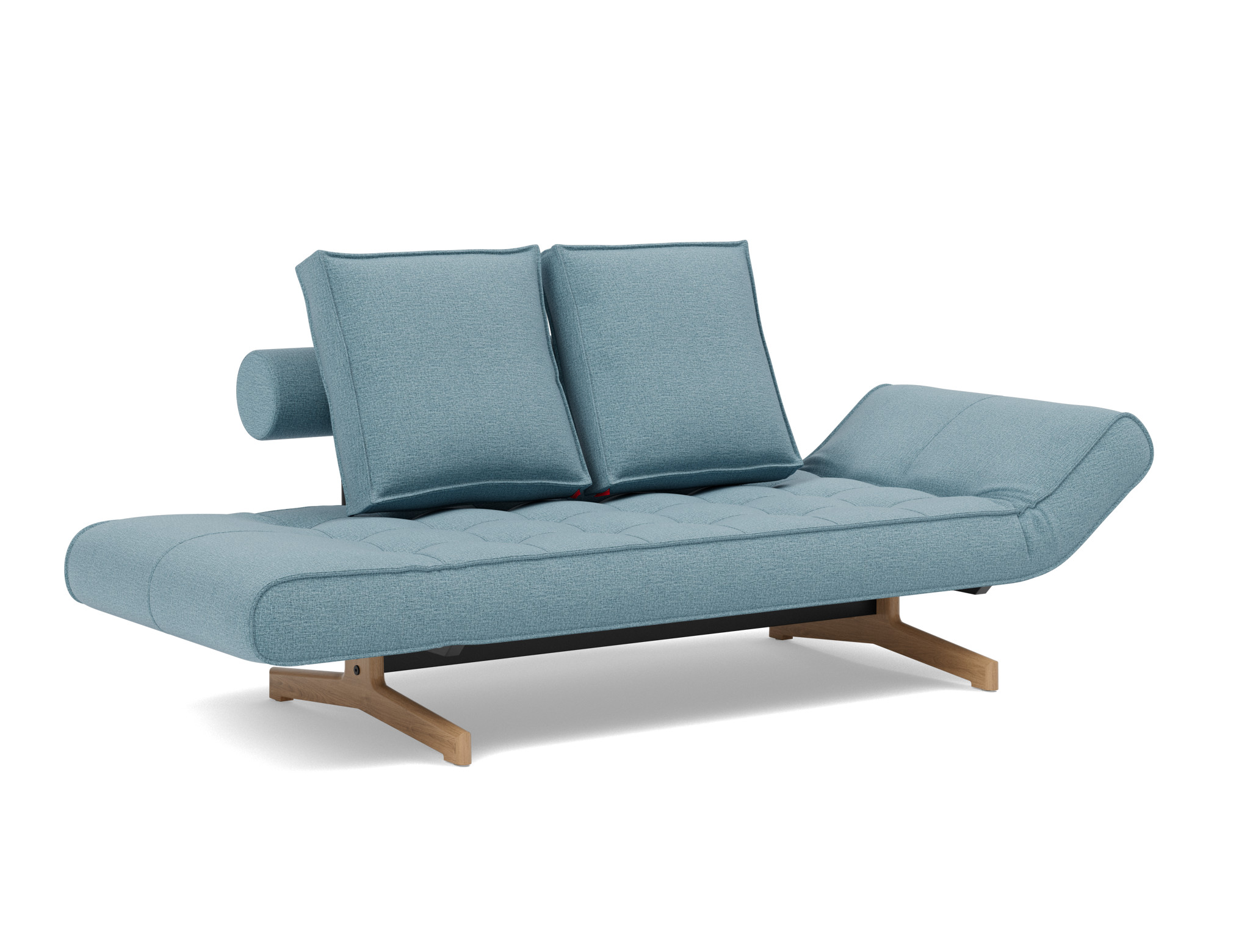 Tagesbett Ghia Flachgewebe Mixed Dance 525-Light-Blue Beine Eiche
