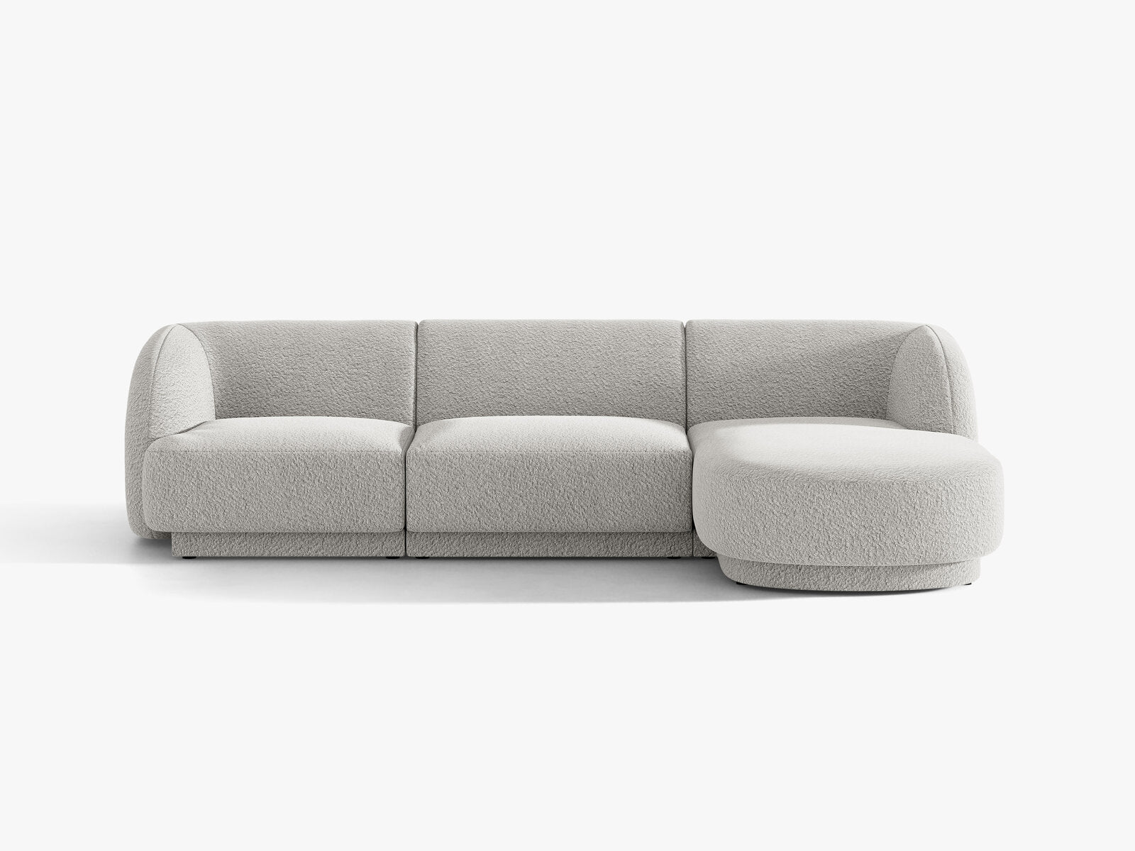 Micadoni Ecksofa Miley 4-Sitzer Rechts Boucle Baloo Hellgrau