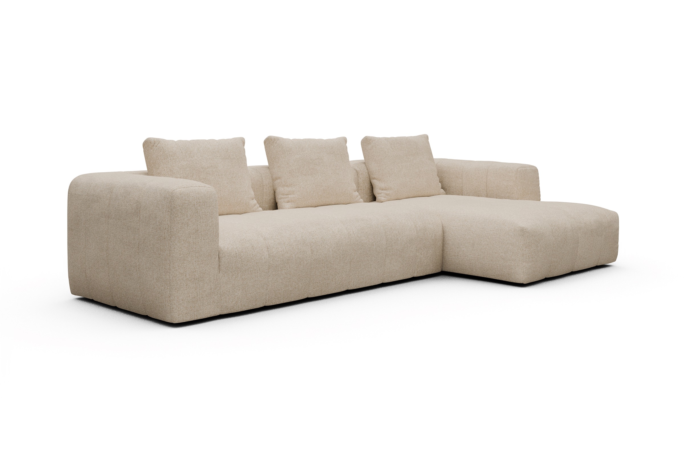 Ecksofa Hugo 2,5-Sitzer Armlehne links mit Chaiselongue Casone-Natural-Beige
