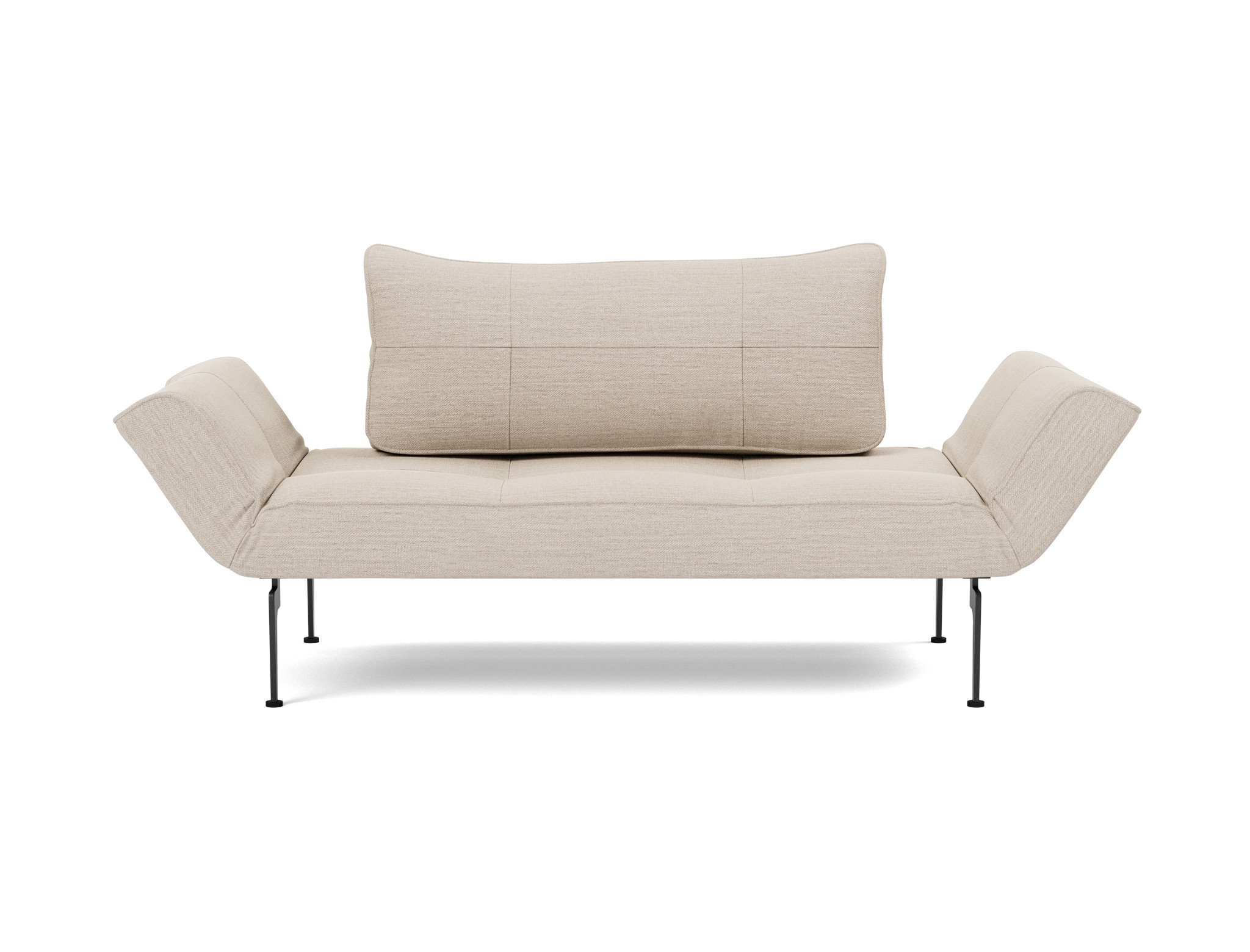 Tagesbett Zeal Webstoff Blida 612-Sand-Grey Beine Laser schwarz