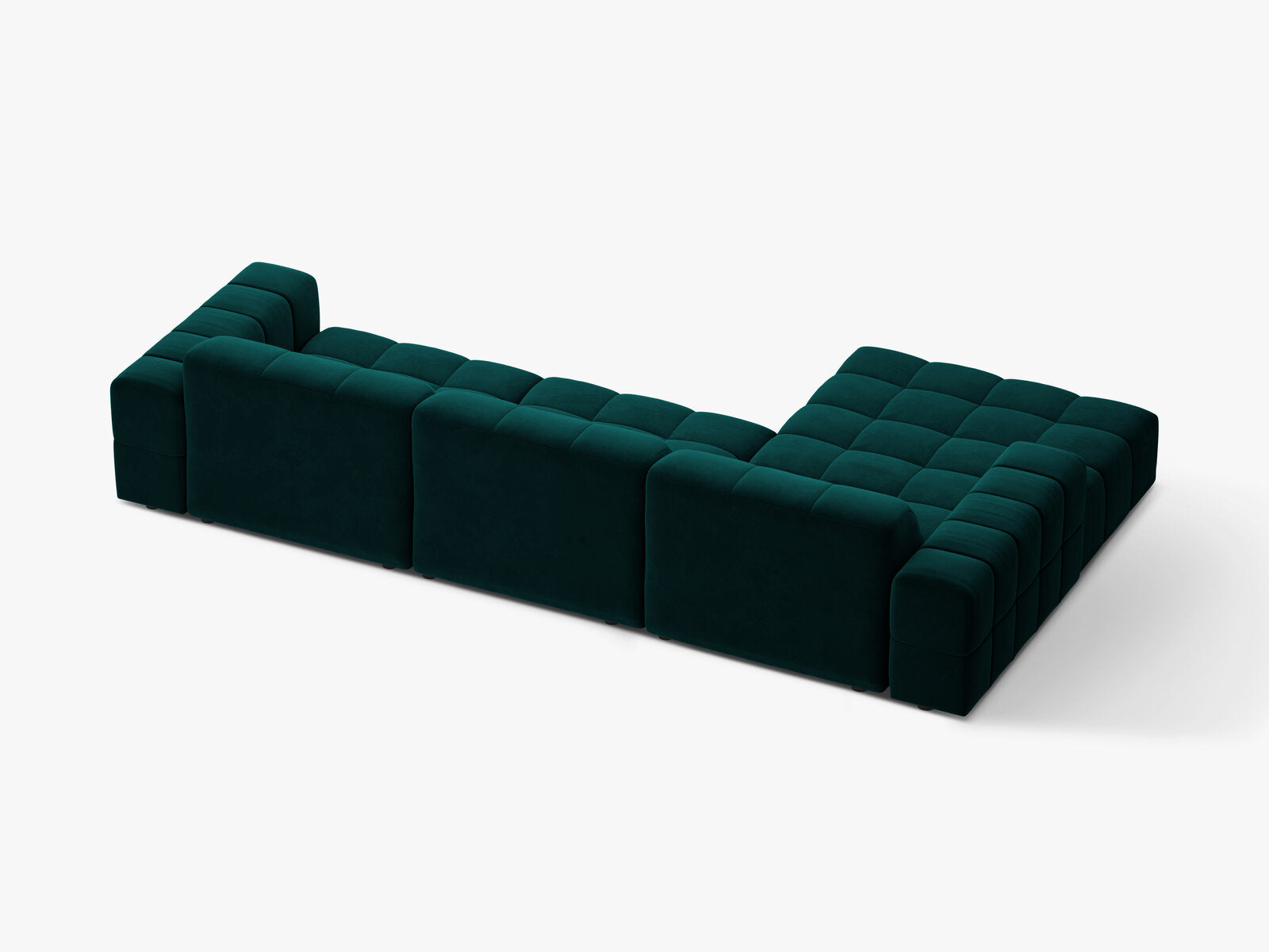 Micadoni Ecksofa Jennifer 4-Sitzer Links Samt Venus Dunkel Petrol