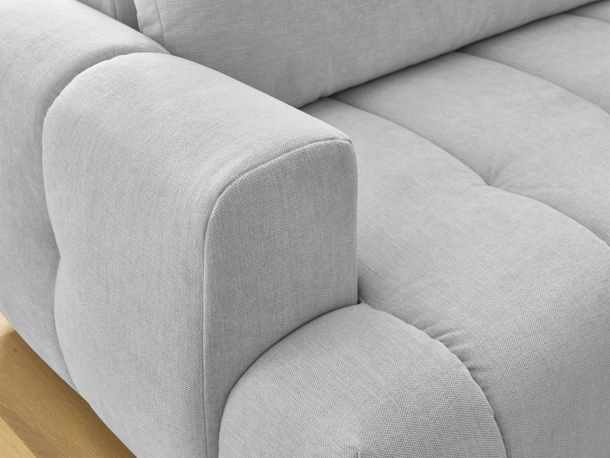 Bobochic Fuji Ecksofa mit Schlaffunktion und Bettkasten 282 × 204 cm Stoff Hellgrau Ecke rechts