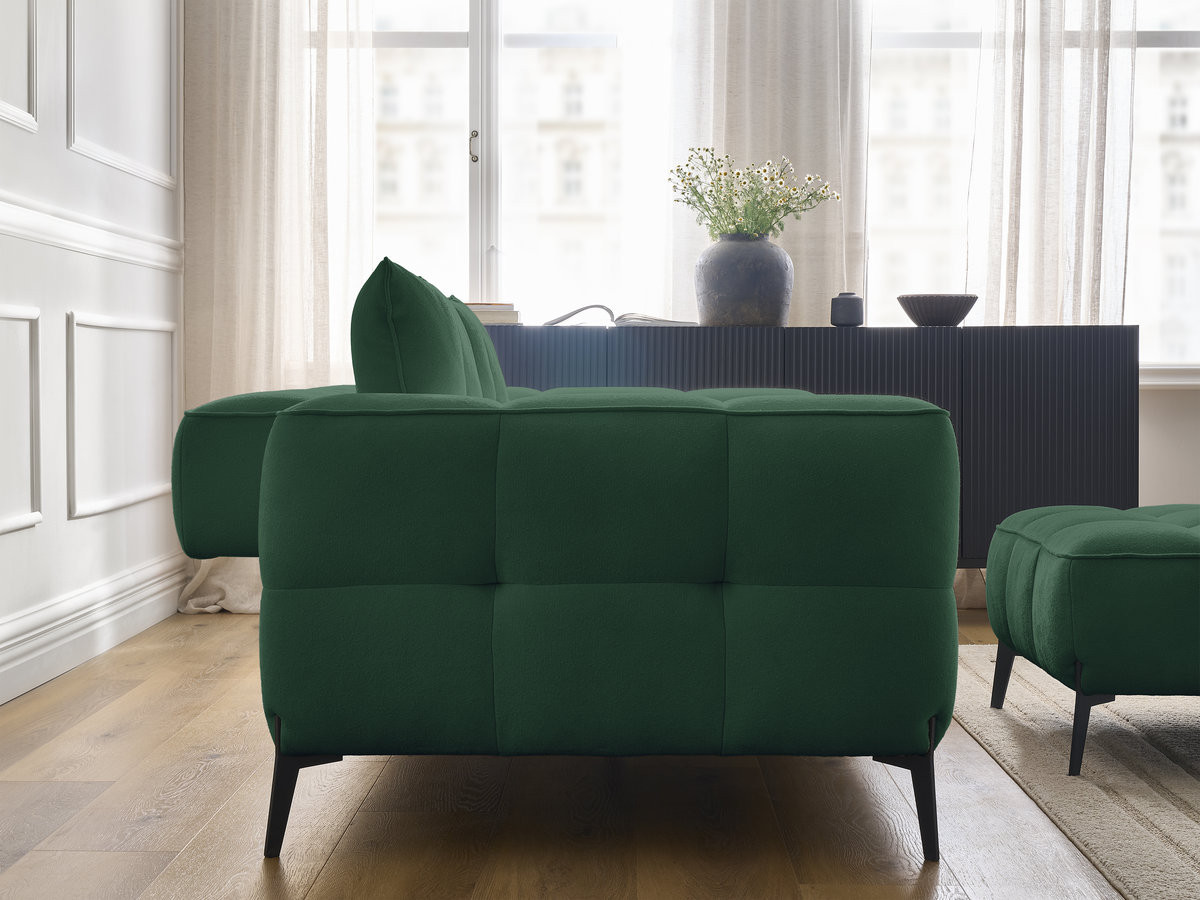 Bobochic Anis Sofa 3-Sitzer mit Pouf Strukturstoff Grün