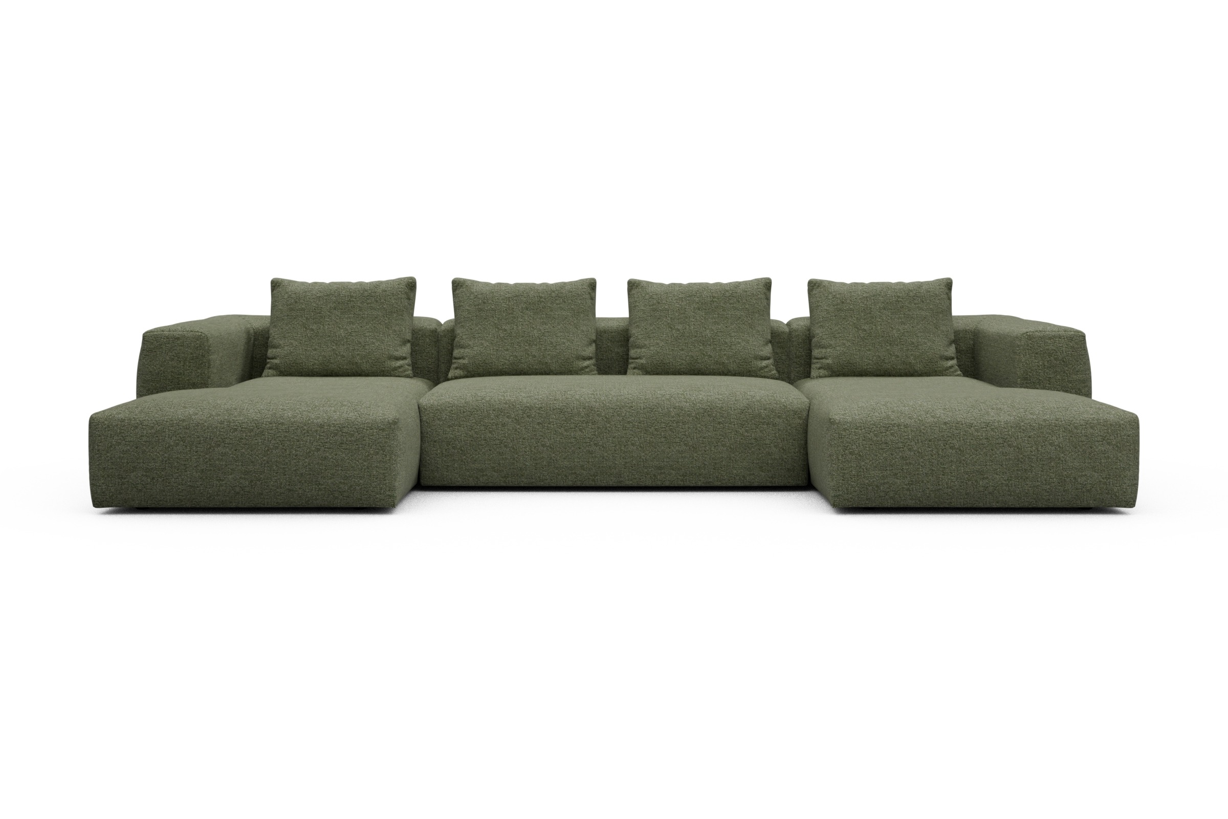 Skandi Home Wohnlandschaft Fred mit 2-Sitzer und Chaiselongue beidseitig Carreno-Vivid-Green moebelfaktor