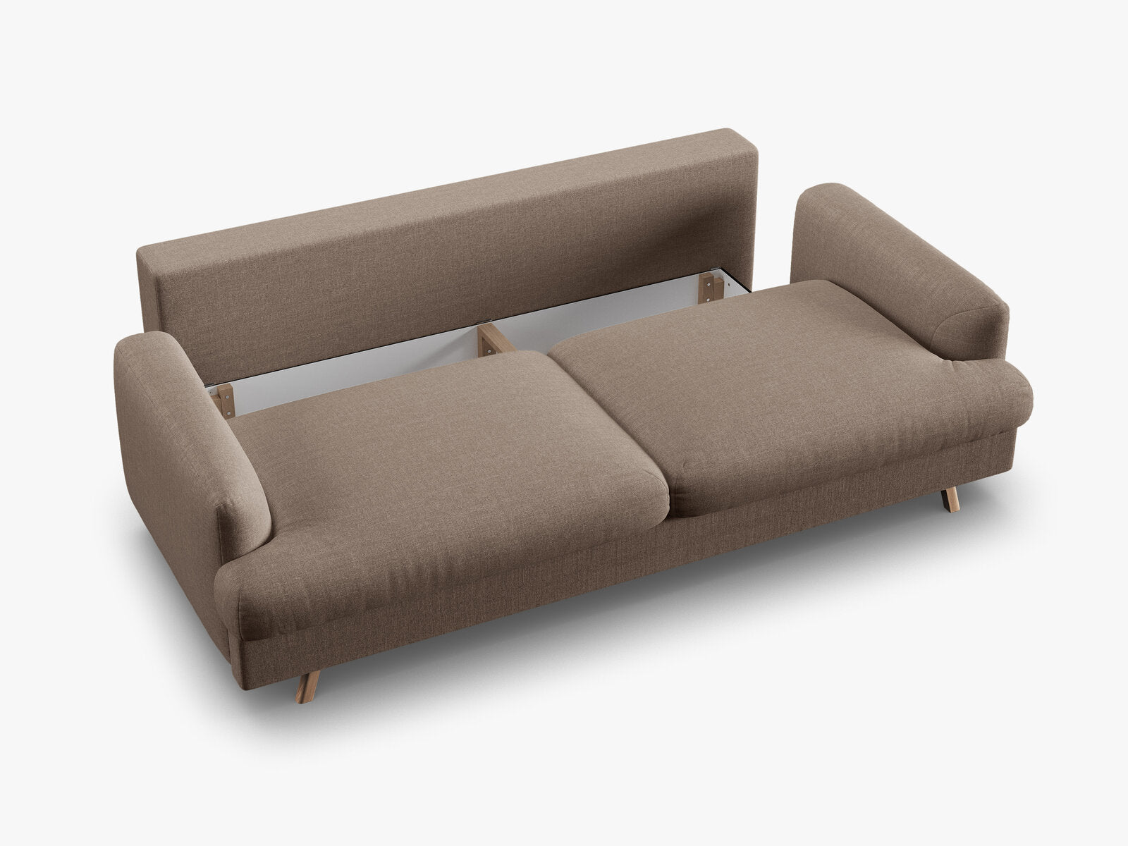 Micadoni Naomi Sofa Mit Bettfunktion Und Stauraum Strukturierter Stoff Liberty Cappuccino