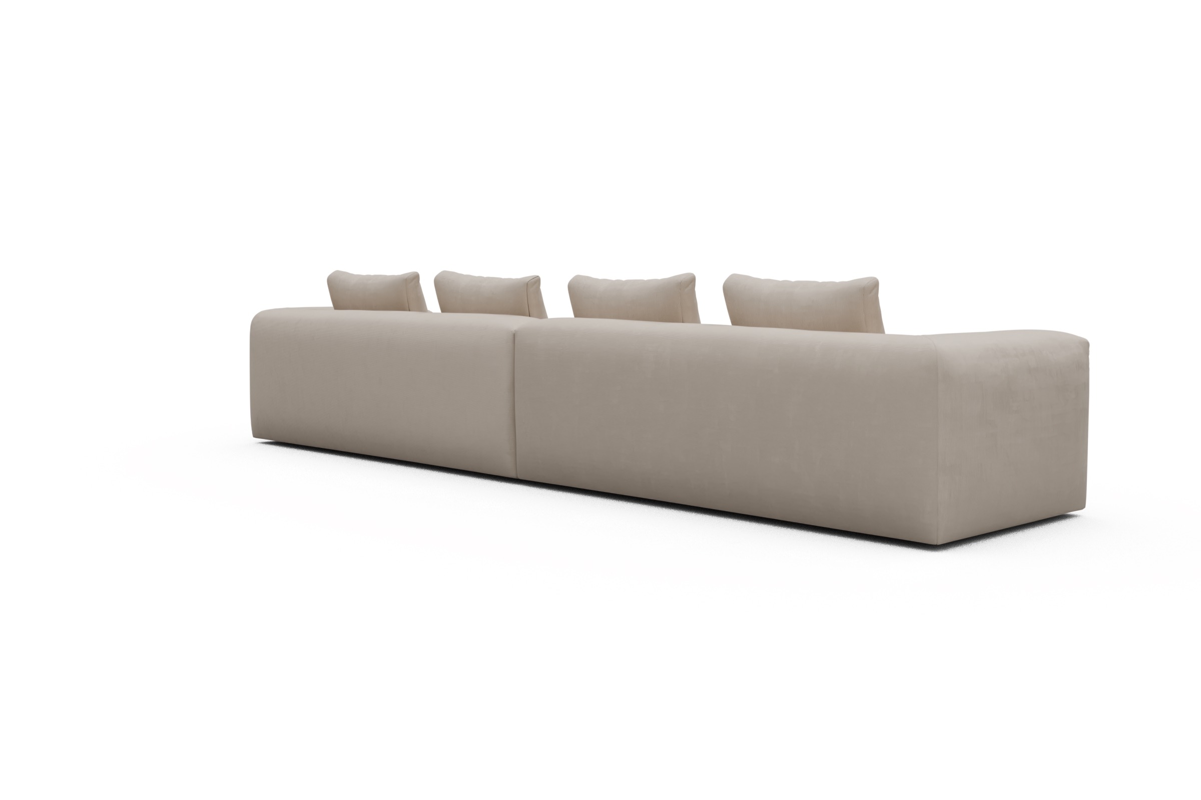Sofa Modulares XXL Sofa Fred 5-Sitzer Cordufine-Off-White