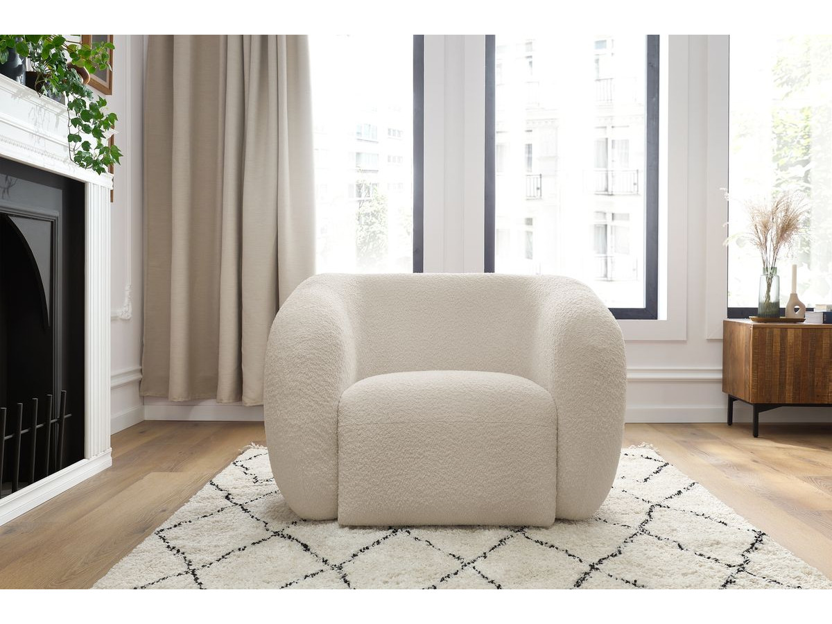 Bobochic Celine Sessel Bouclé-Stoff Beige