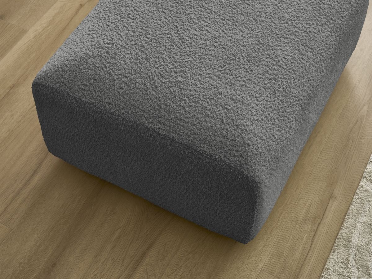 Bobochic Tina Pouf Bouclé-Stoff Dunkelgrau