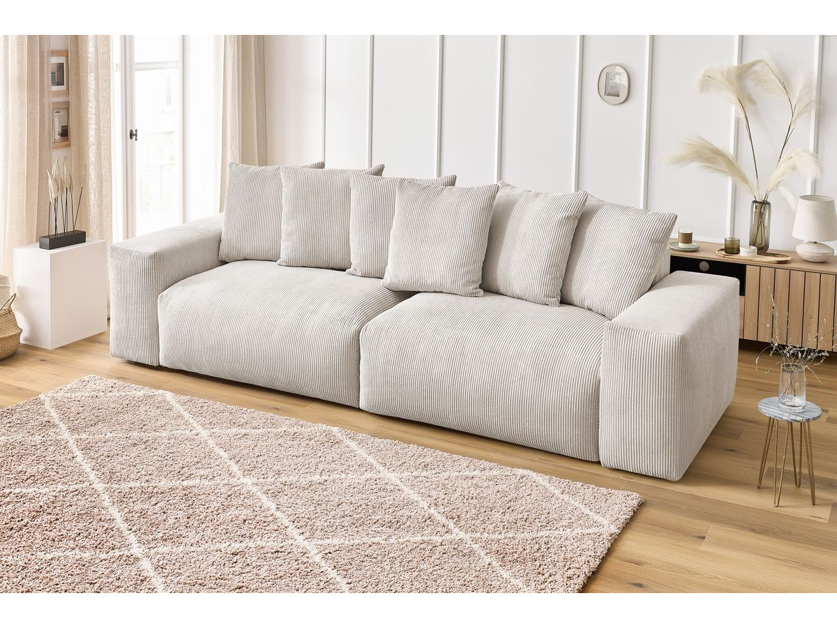 Bobochic Voltaire Sofa 4-Sitzer 320 × 124 cm Cordsamt Beige