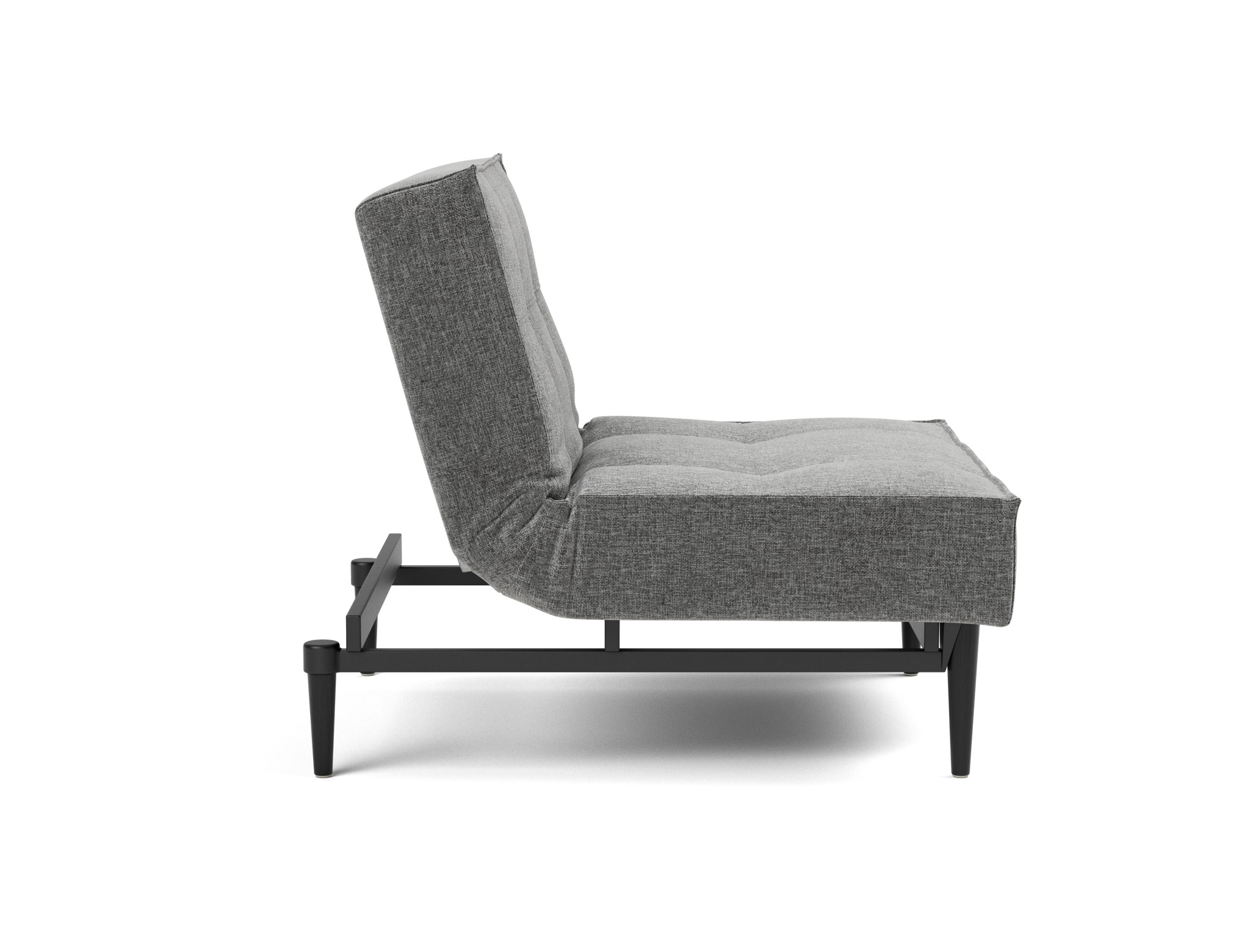 Sessel Splitback Strukturierter Stoff Twist 563-Charcoal Beine Styletto Eiche schwarz