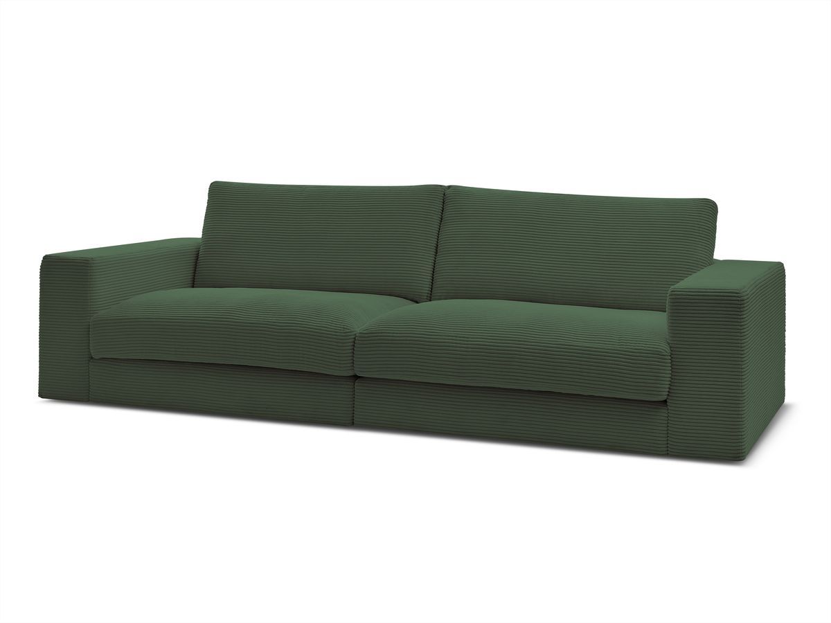 Bobochic Leonard Sofa 3-Sitzer 234 × 109 cm Cordsamt Dunkelgrün
