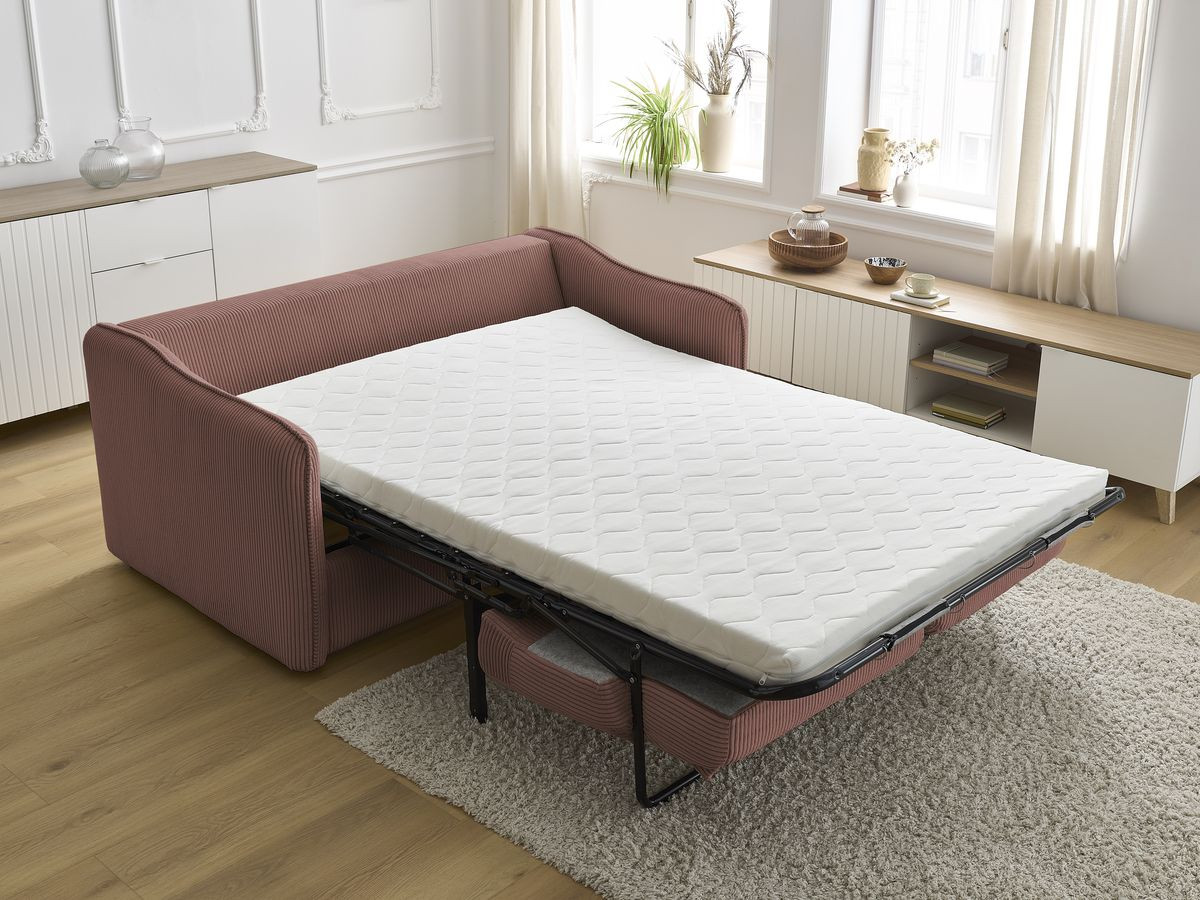 Bobochic Lenny Schlafsofa 3-Sitzer Cordsamt Rosa
