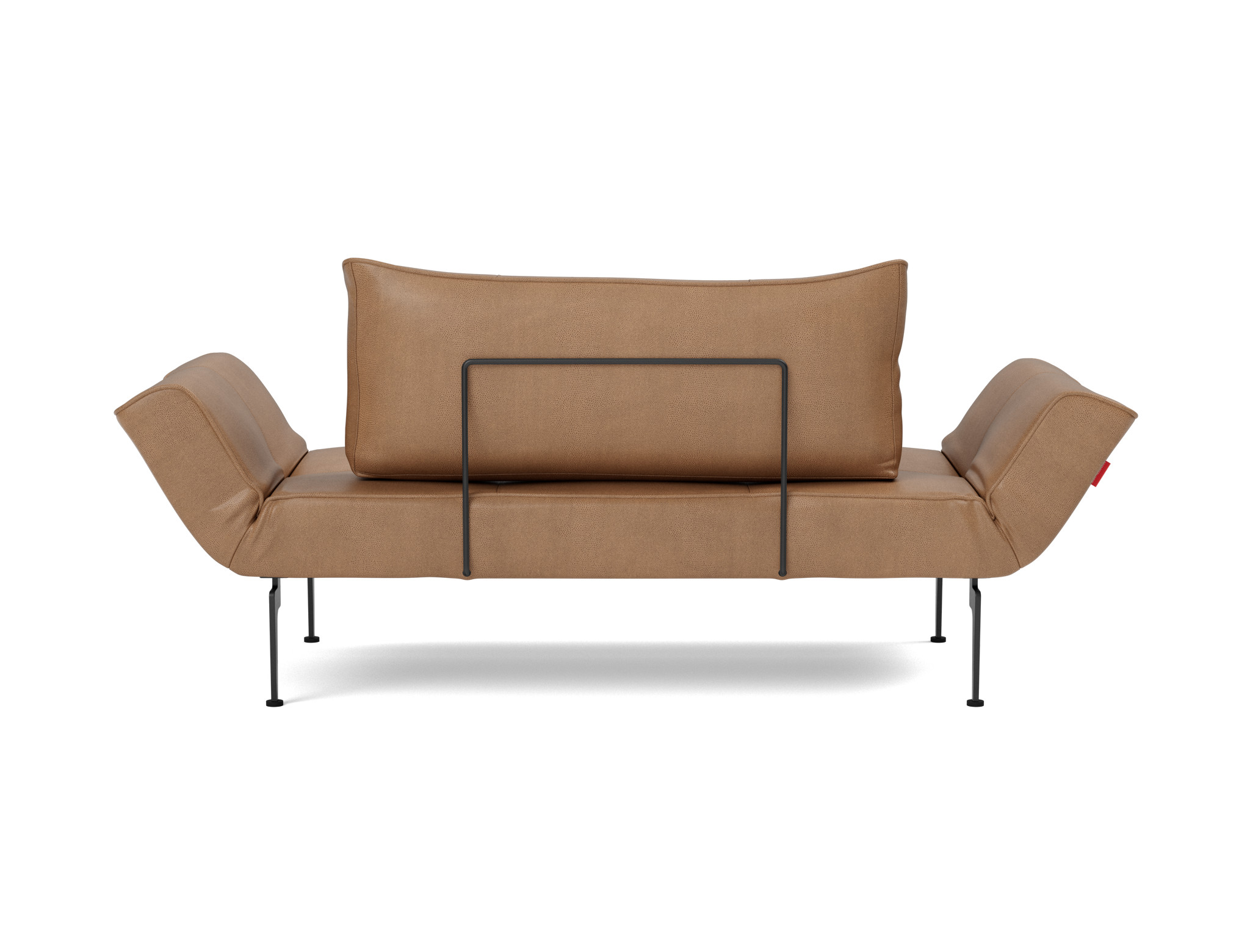 Tagesbett Zeal Lederoptik Faunal 551-Brown Beine Laser schwarz