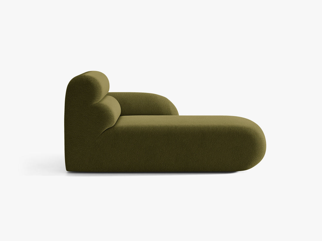 Micadoni Neo Chaiselongue Rechts Boucle Baloo Dunkles Olivgrün
