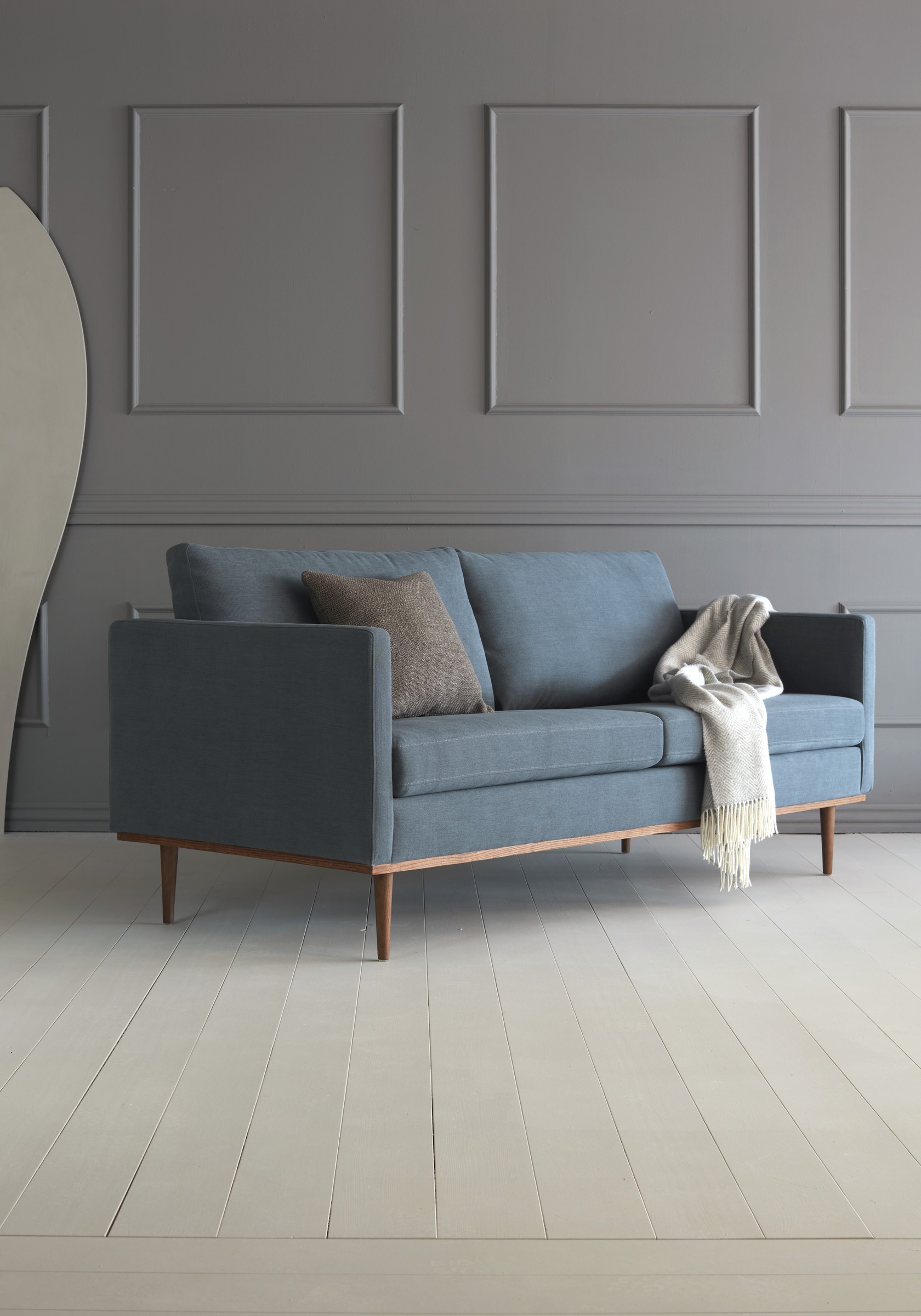 Sofa Bent 3-Sitzer Flachgewebe Vivus 573-Dusty-Blue