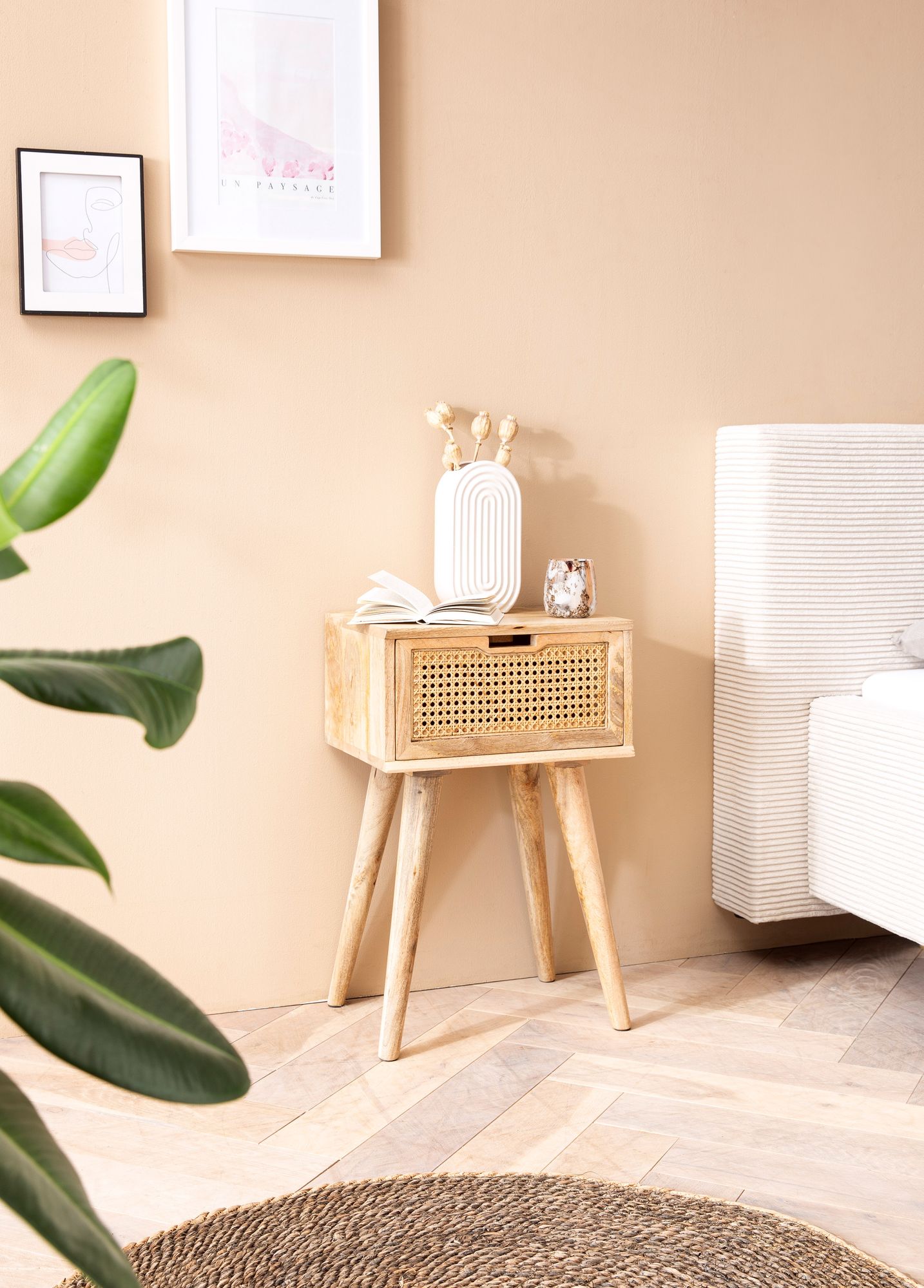 Nachttisch Solvik Massivholz Mango 40 × 30 × 60 cm