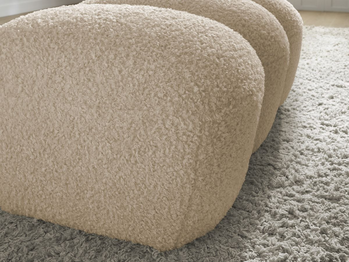Bobochic Hippolyte Pouf Bouclé-Stoff Beige