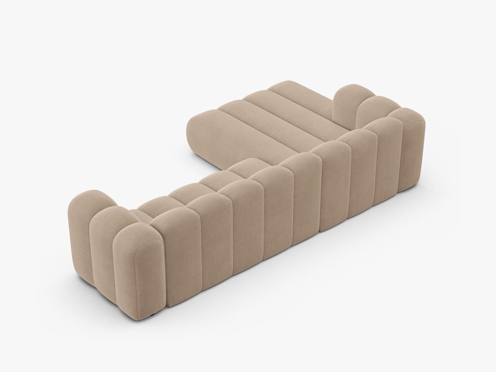 Micadoni Modulares Ecksofa Lupine 4-Sitzer Links Samt Venus Beige