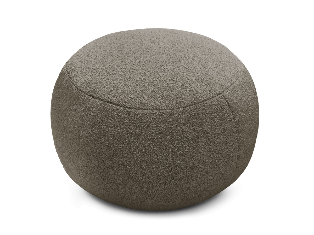 Bobochic Hayden Pouf, rund Bouclé-Stoff Braun, 60 cm