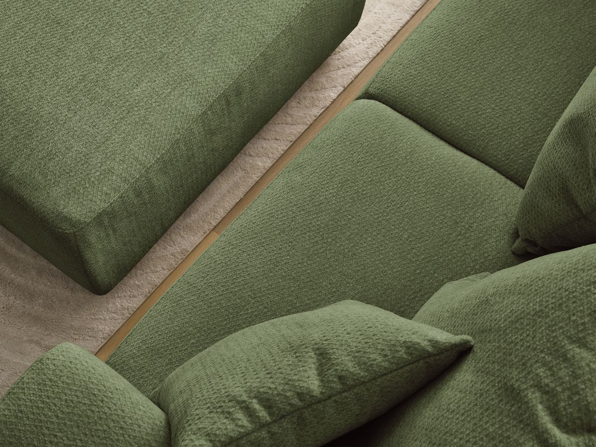 Bobochic Sidonie Sofa 4-Sitzer mit Pouf Melange-Stoff Grün