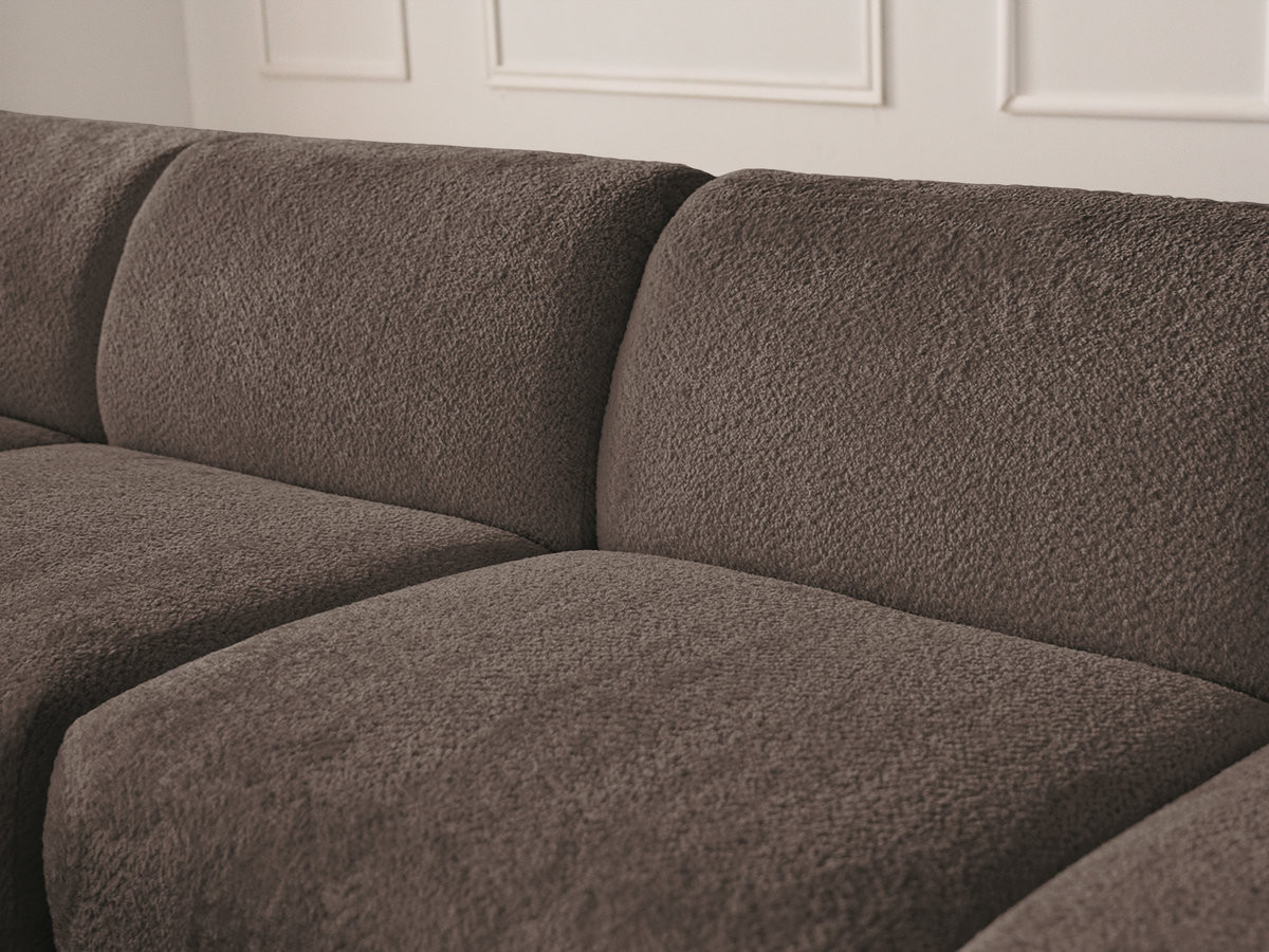Bobochic Anda Ecksofa 292 × 163 cm Chenille Braun Ecke links
