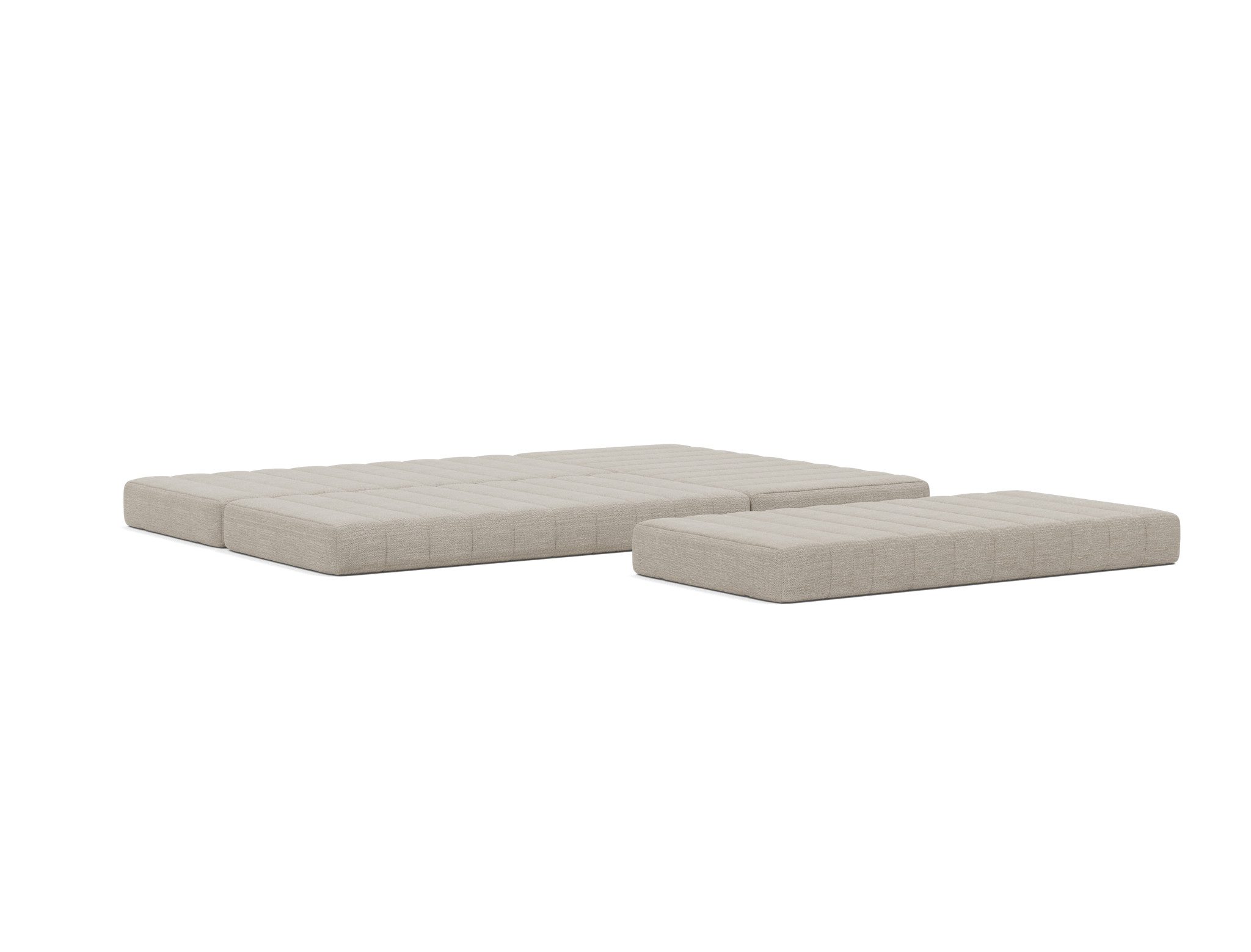 Eck-Schlafsofa CozyPad L-Form mit Armlehne Strukturierter Stoff Kenya 579-Gravel