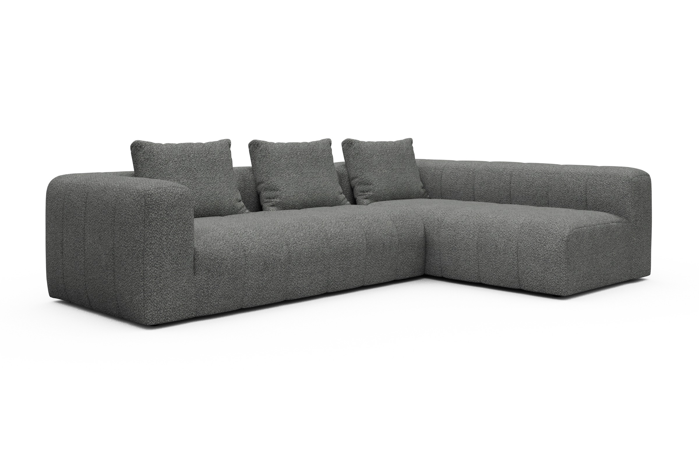 Ecksofa Hugo 2x 2,5-Sitzer Armlehne links Vanora-Warm-Grey