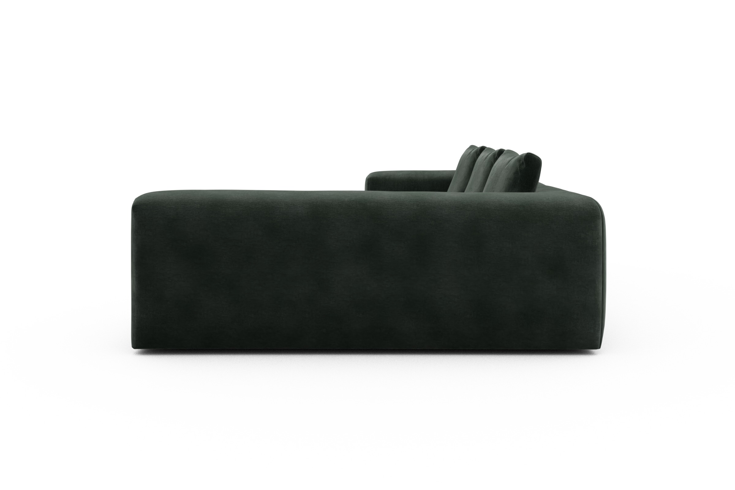 Ecksofa Fred 2x 2,5-Sitzer rechts offen Smooth-Laurel-Green