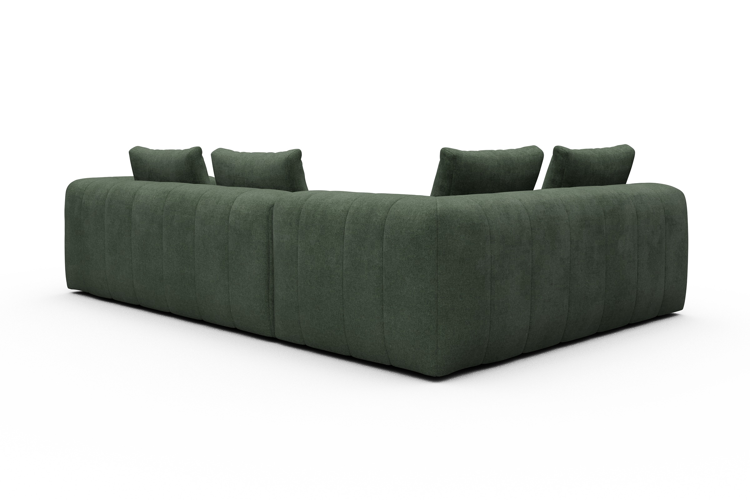 Ecksofa Hugo 2x 2,5-Sitzer Armlehne rechts Casone-Forest-Green