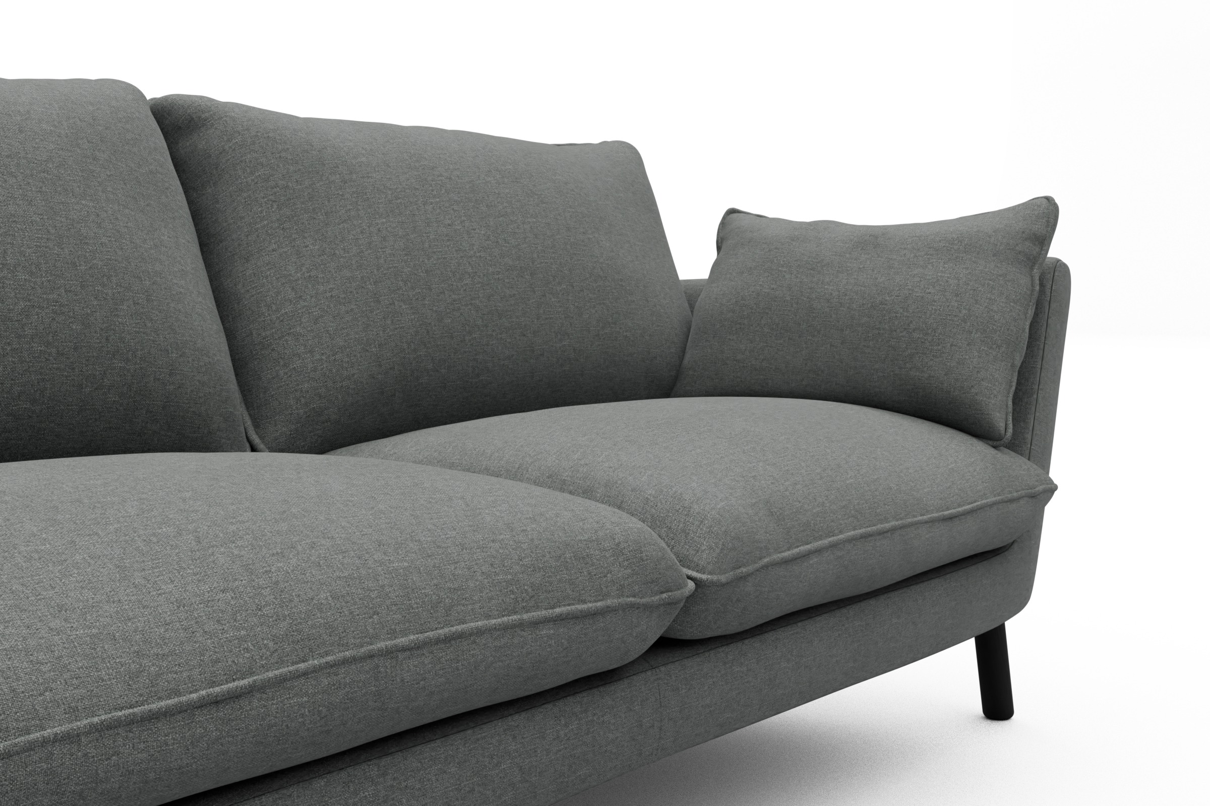 Sofa Emil 3-Sitzer Beinfarbe Eiche Schwarz Satya-Steel