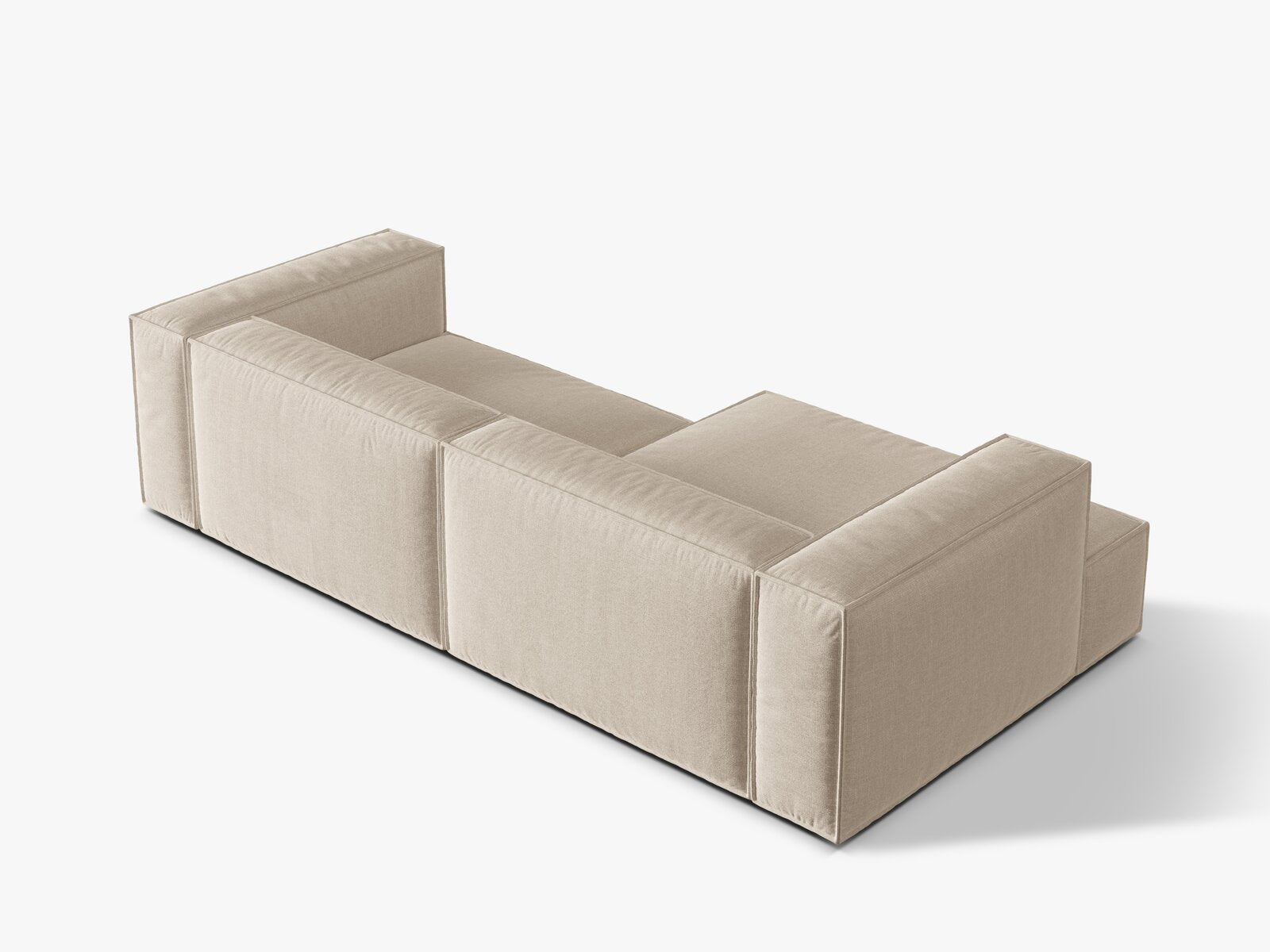 Micadoni Ecksofa Nuria 4-Sitzer Links Strukturierter Stoff Beige