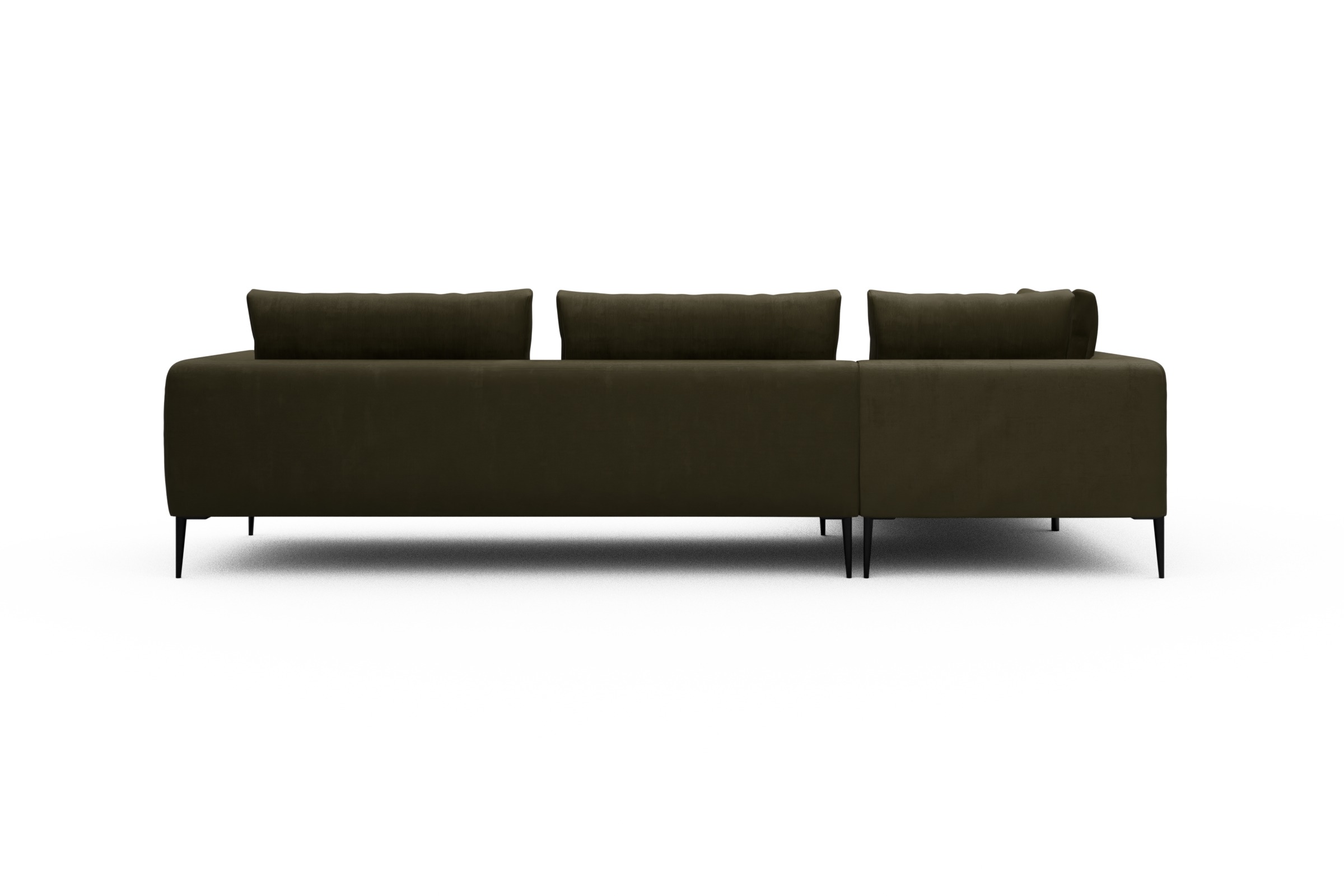 Ecksofa Paul Relax-Ecke rechts mit 3-Sitzer Cordufine-Pine-Green