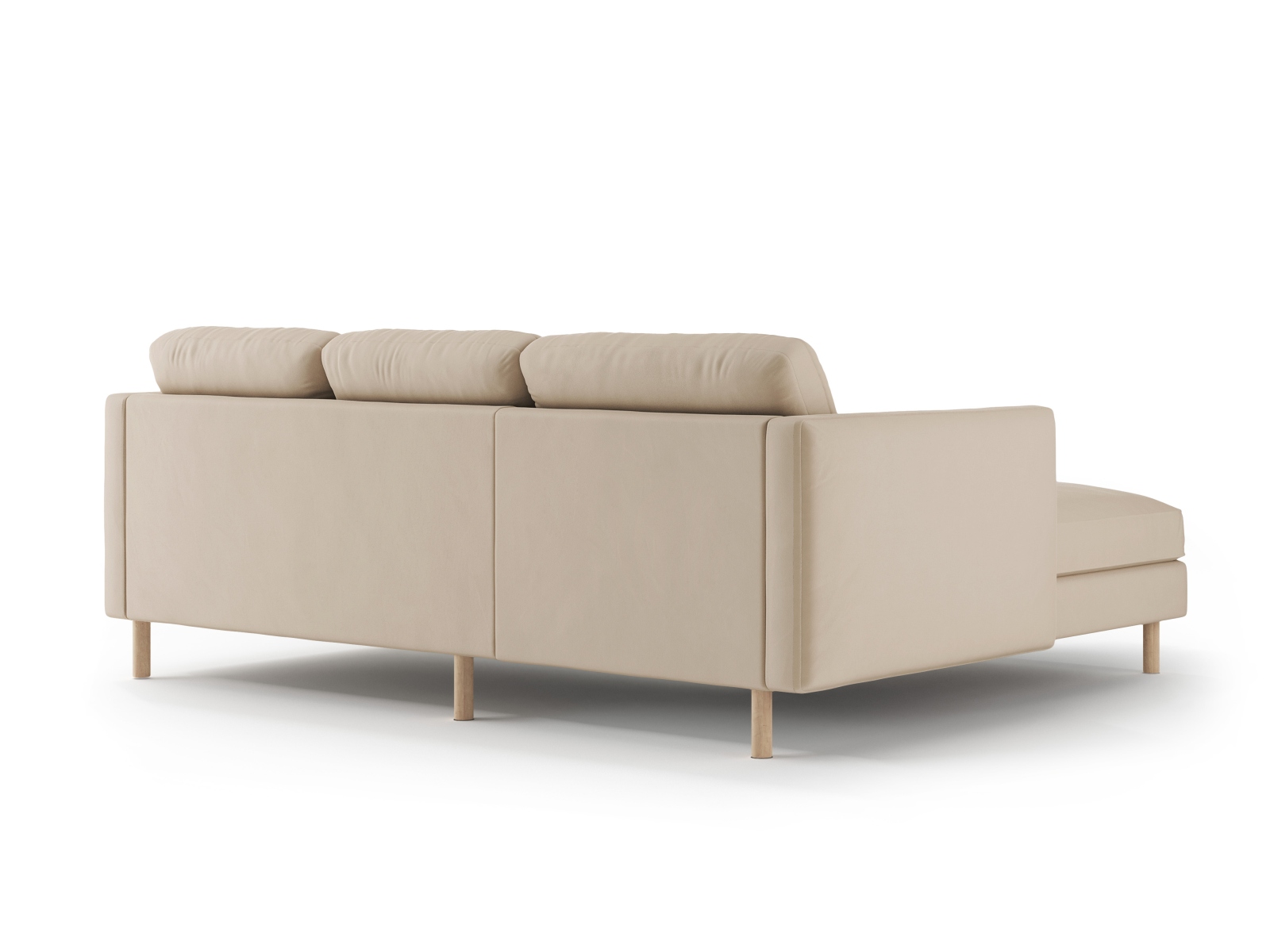 Micadoni Ecksofa Eden 3-Sitzer Links Samt Nude