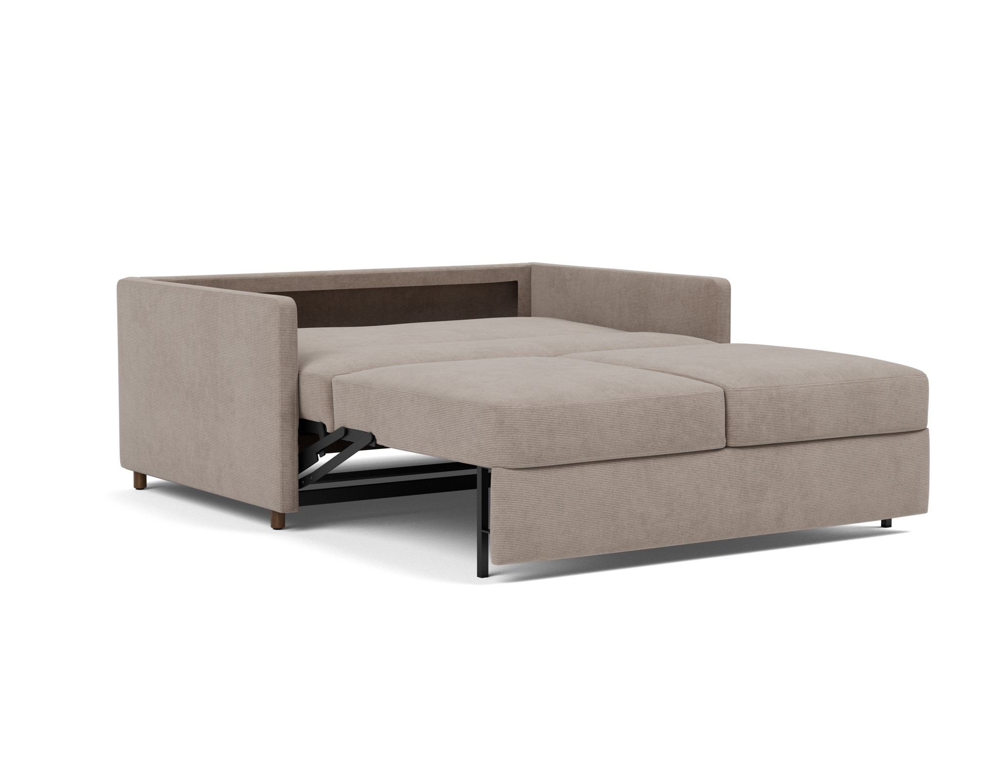 Schlafsofa Neah mit Slim-Armlehnen 140 Kord Cordufine 318-Beige