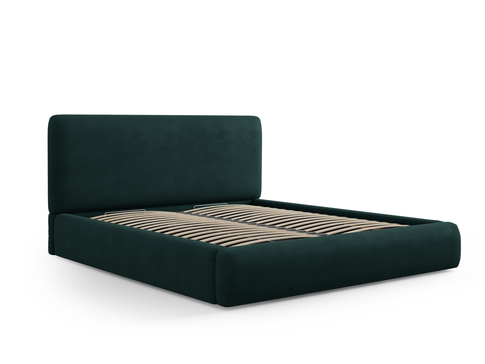 Cosmopolitan Design Stauraumbett mit Kopfteil Colonel 200x200 Chenille Rebel Flaschengrün