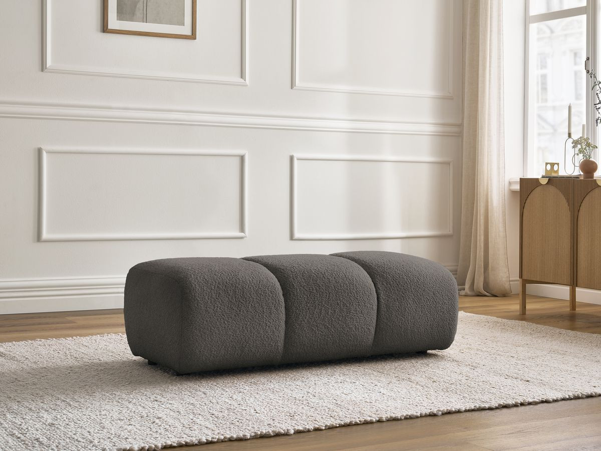 Bobochic Pamira Pouf Bouclé-Stoff Braun