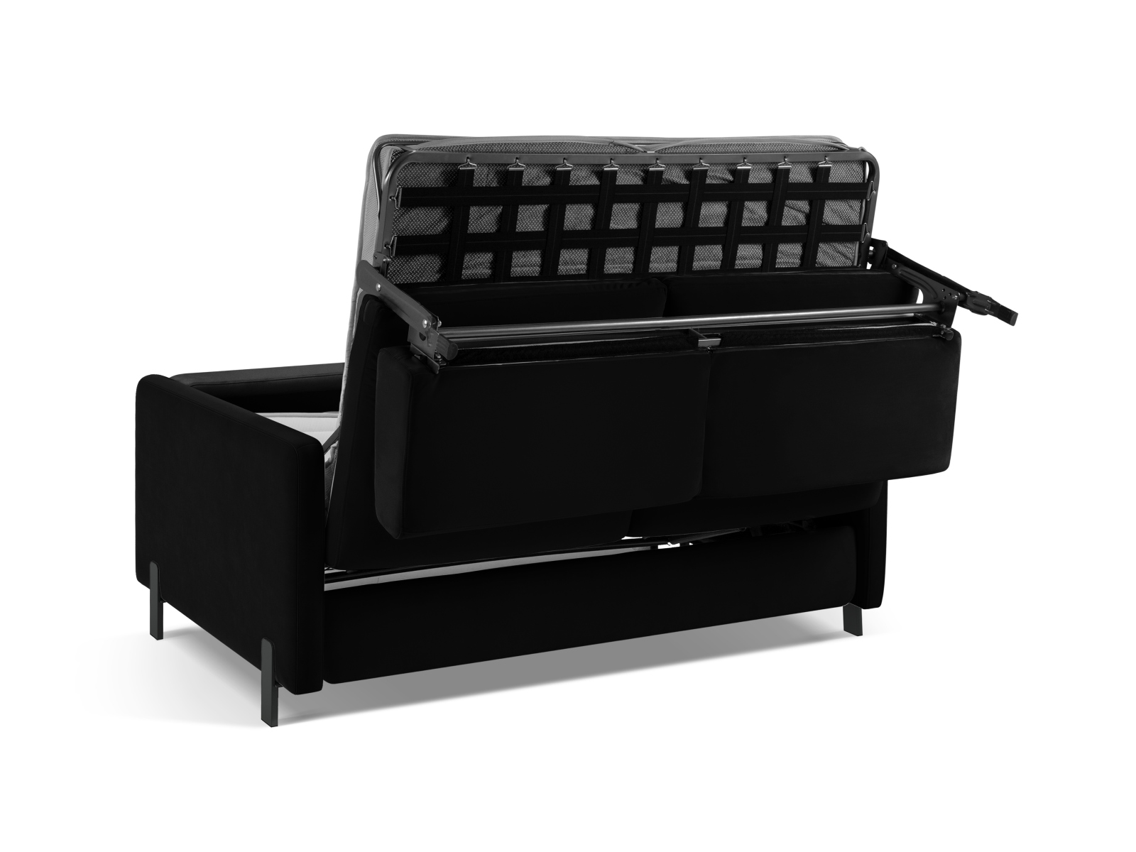 Micadoni Schlafsofa Gloria 2-Sitzer Samt Salvador Schwarz