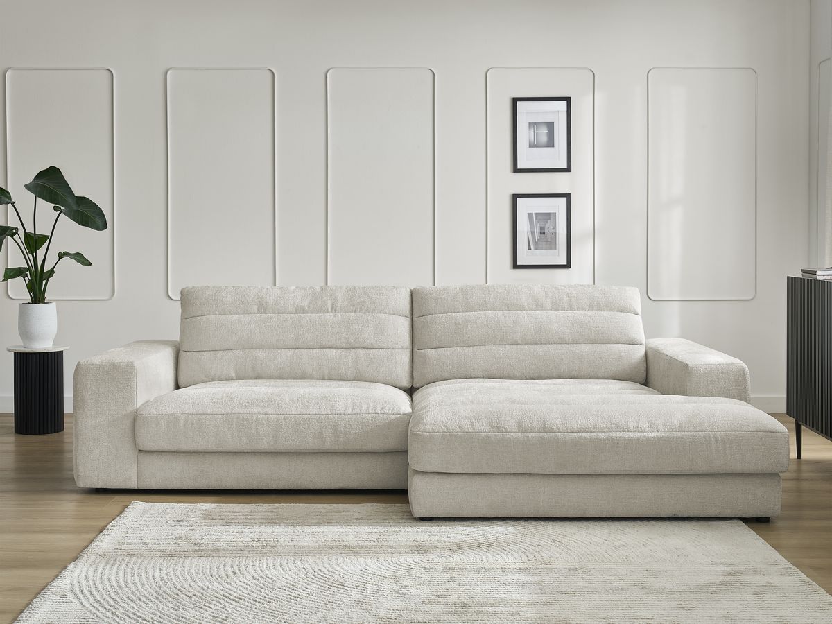 Bobochic Sierra Ecksofa Strukturstoff Beige Ecke rechts