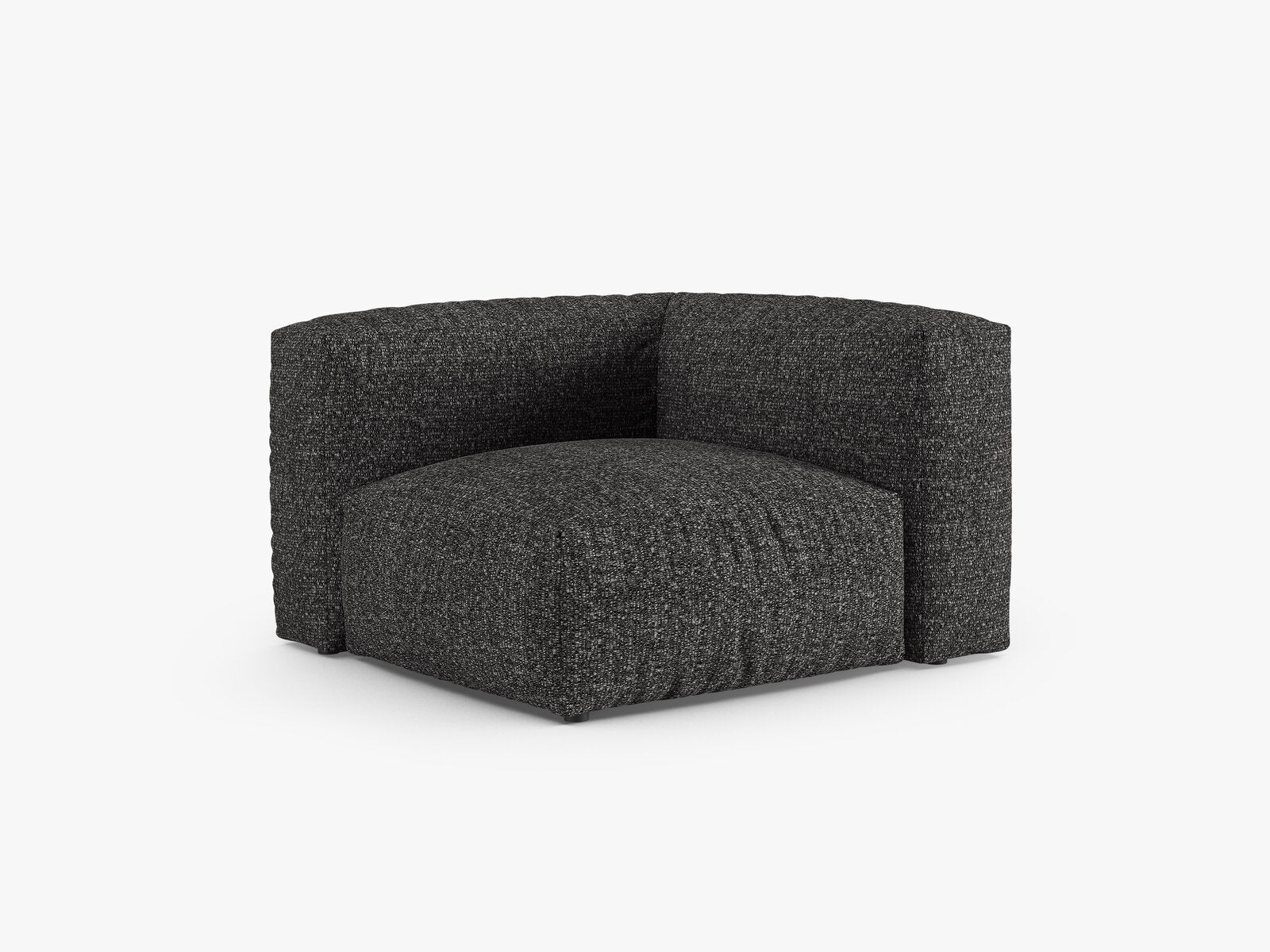 Micadoni symmetrisches Eckmodul Martina 1-Sitzer 90cm Sitztiefe Boucle Monet Anthrazit