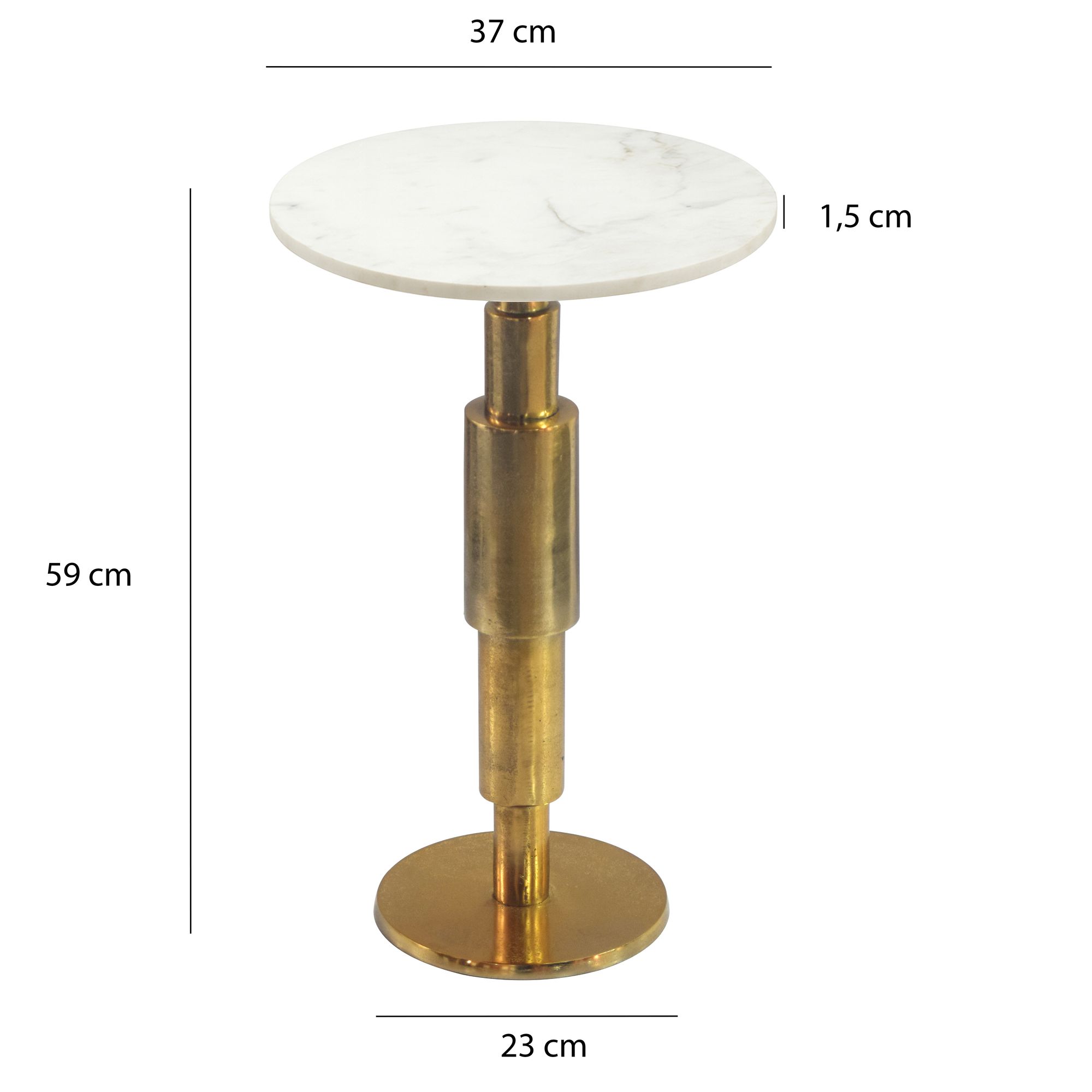 Beistelltisch Kinsarvik Marmor Weiß Ø 37 cm