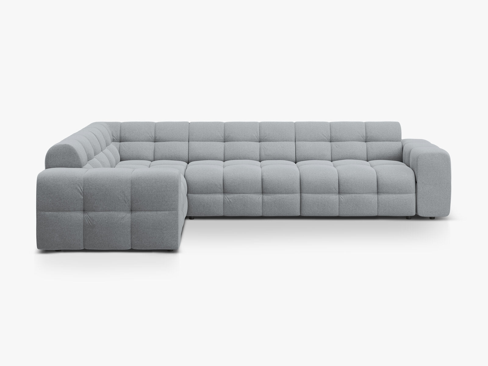Micadoni Ecksofa Kendal 6-Sitzer Links Strukturierter Stoff Platinum
