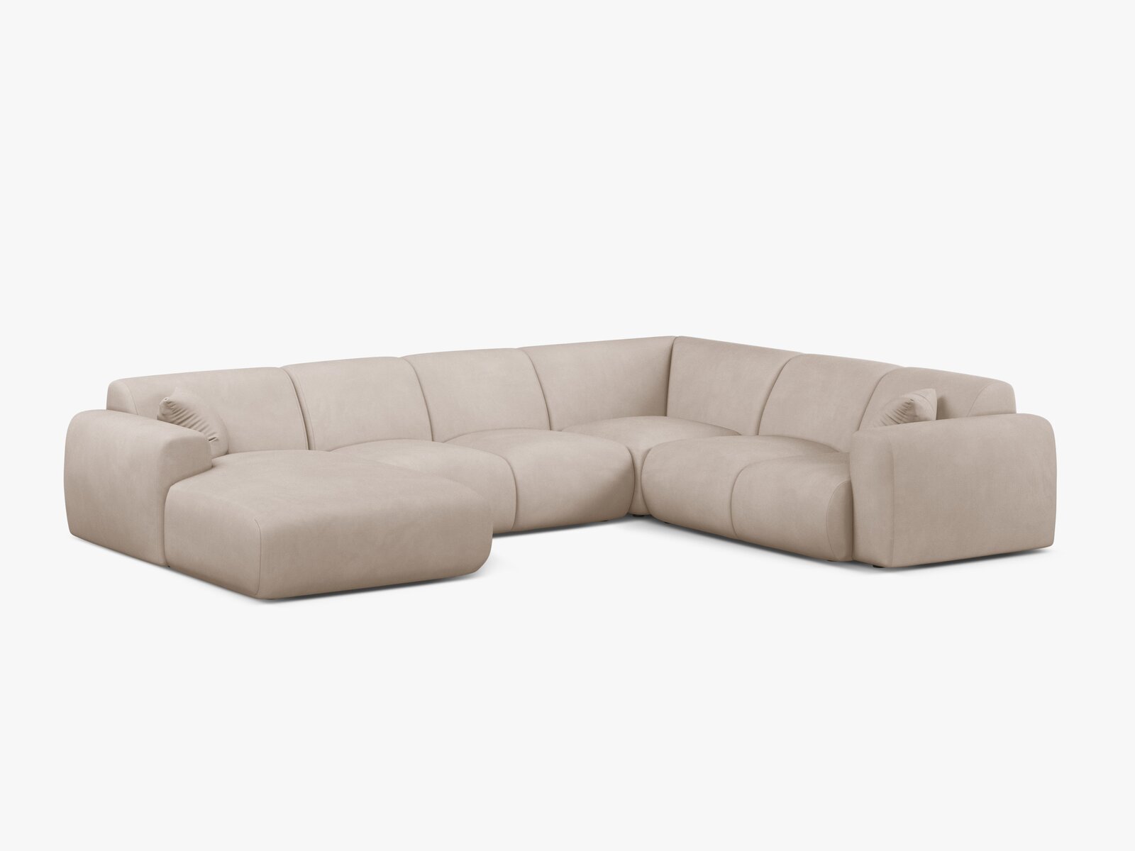 Micadoni Molino Panoramasofa 6-Sitzer Rechts Chenille Rebel Beige